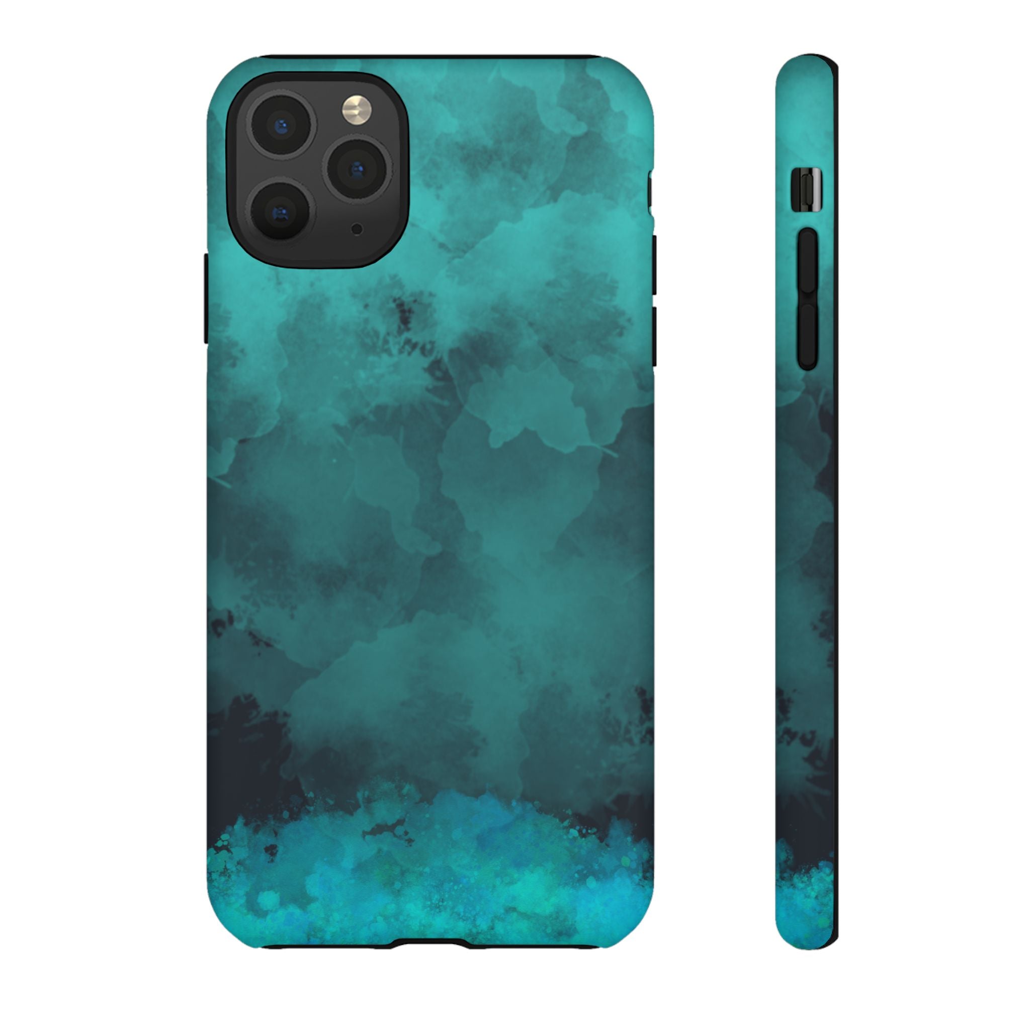 Turquoise Cloud Tough Phone Case — Protective Teal Marble Design