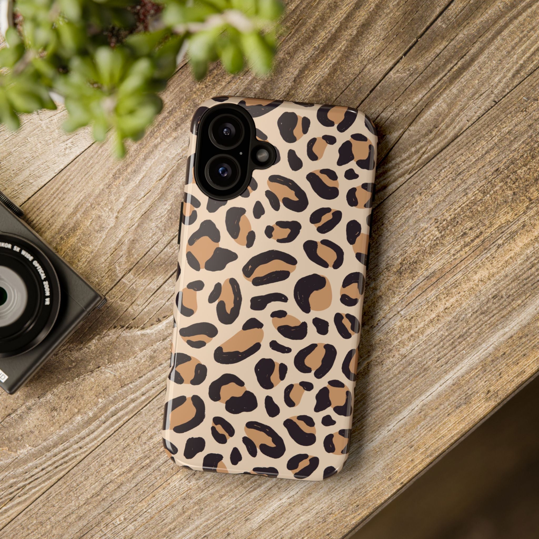 Leopard Print Tough Phone Case — Stylish Protective Phone Cover