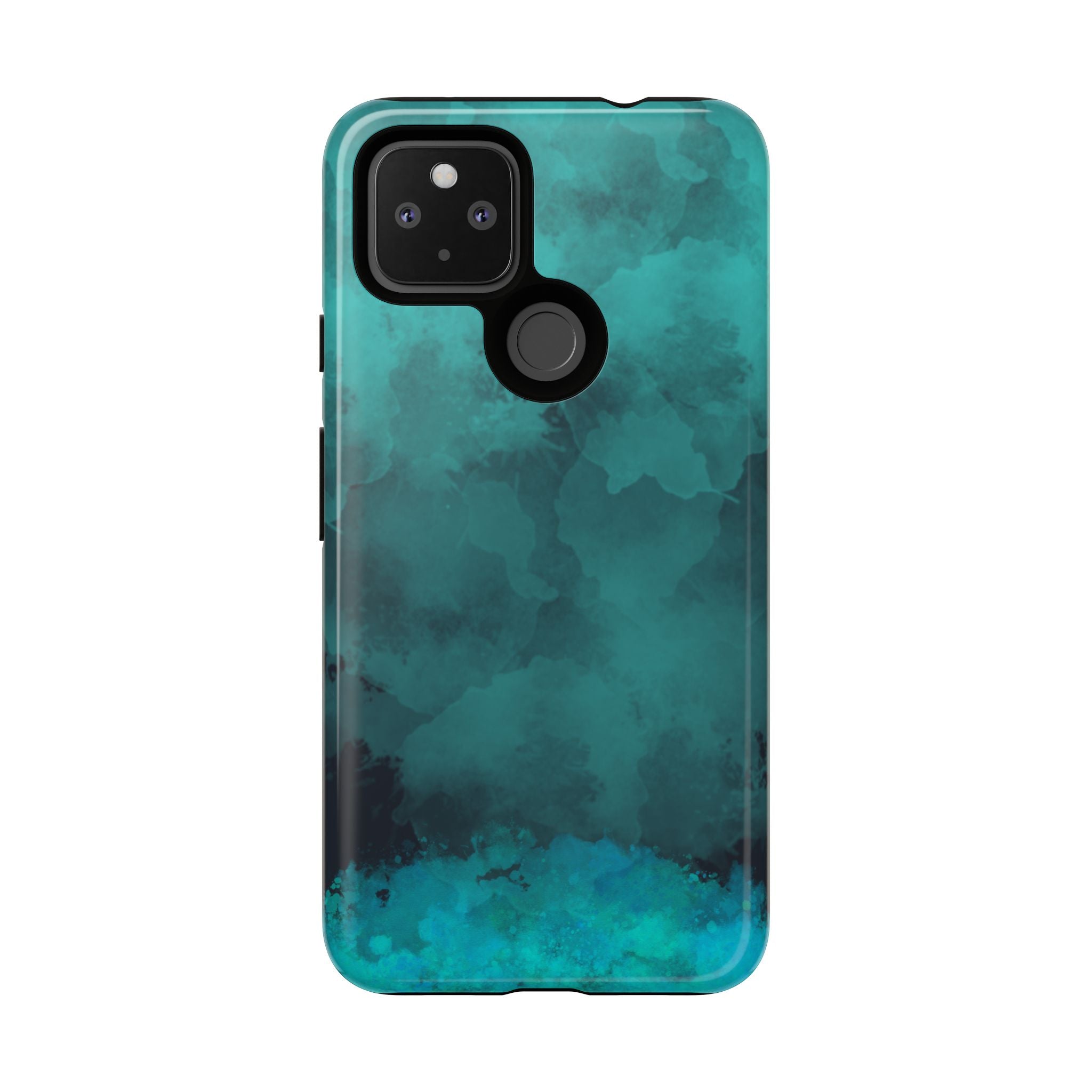 Turquoise Cloud Tough Phone Case — Protective Teal Marble Design
