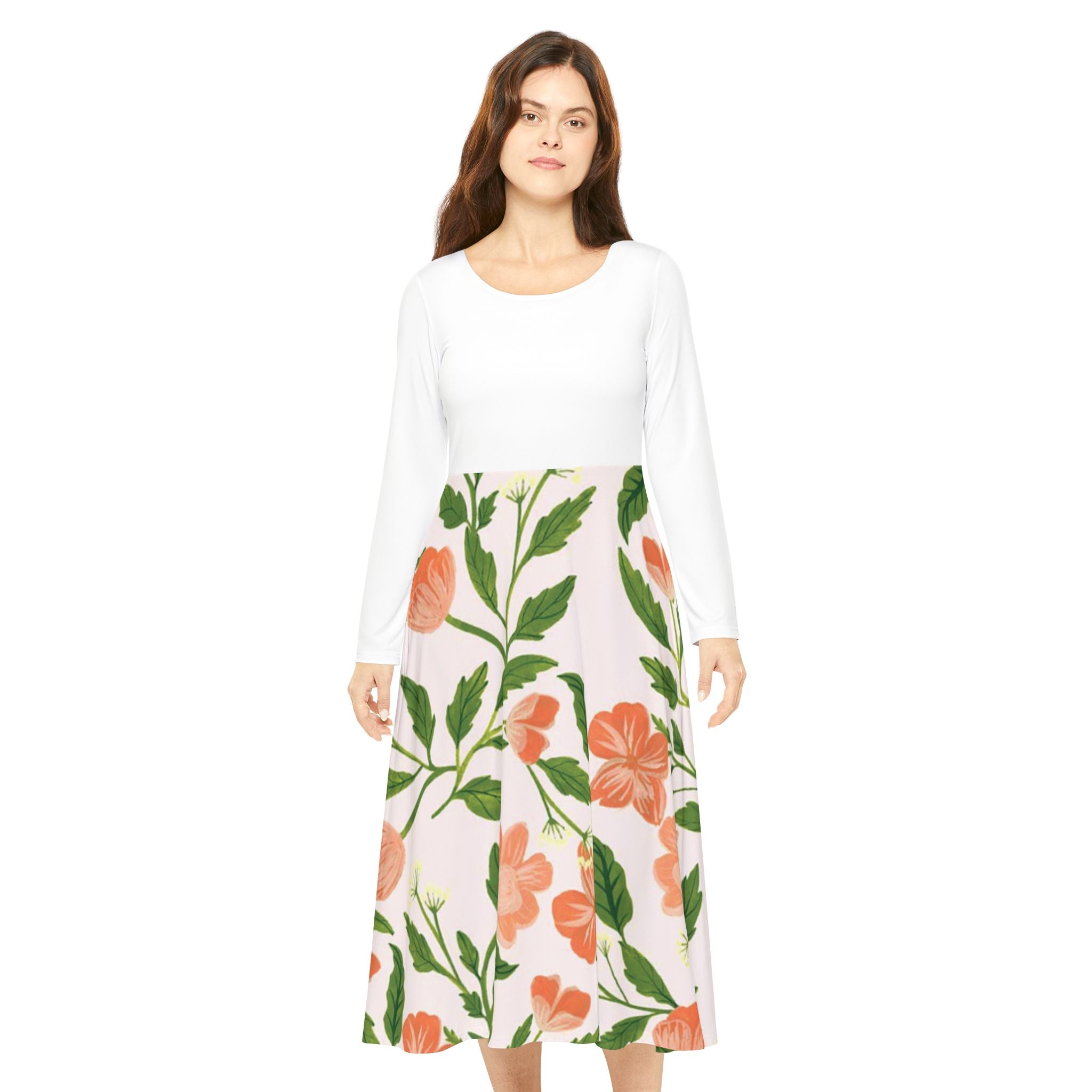 Women's Long Sleeve floral Twirl Skirt