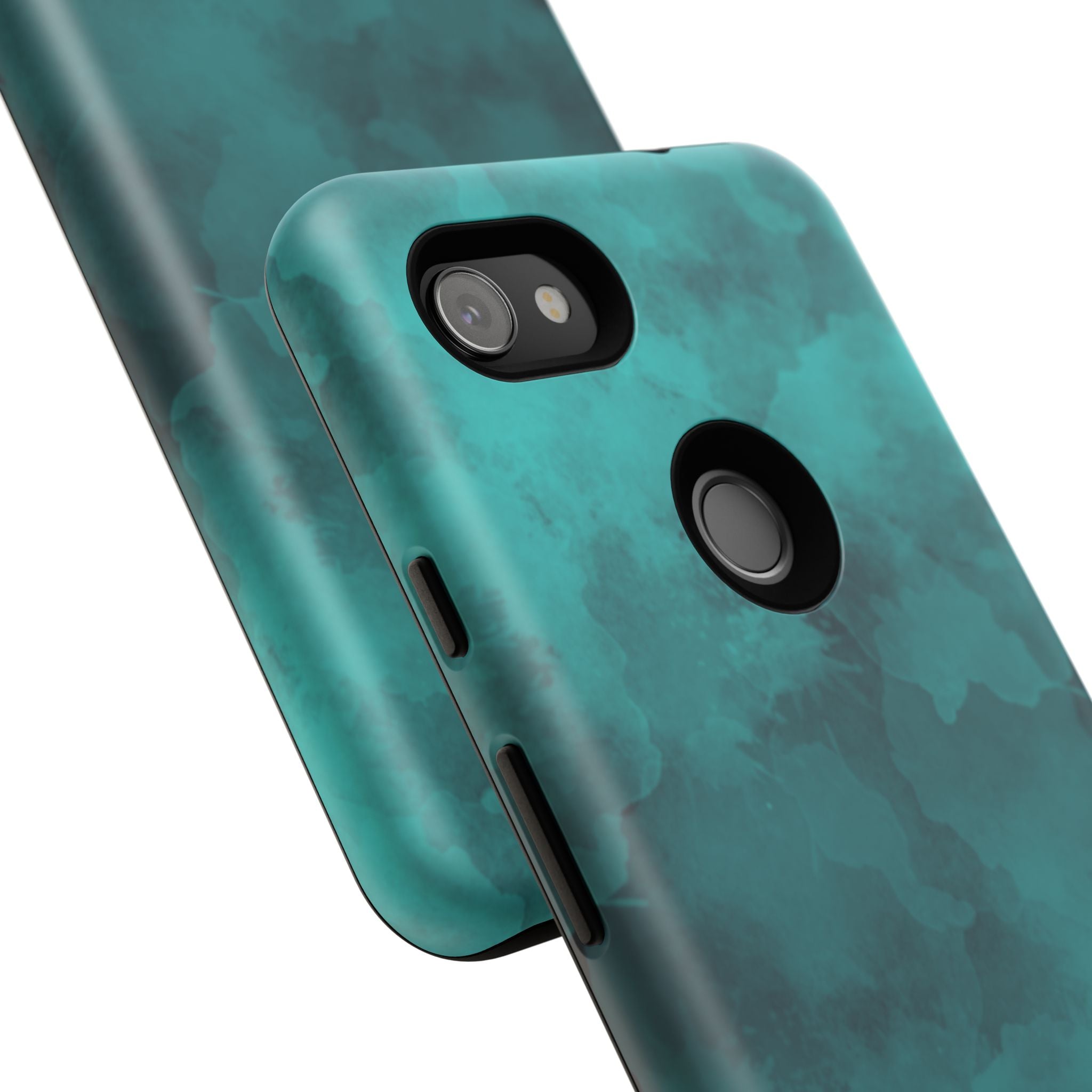 Turquoise Cloud Tough Phone Case — Protective Teal Marble Design