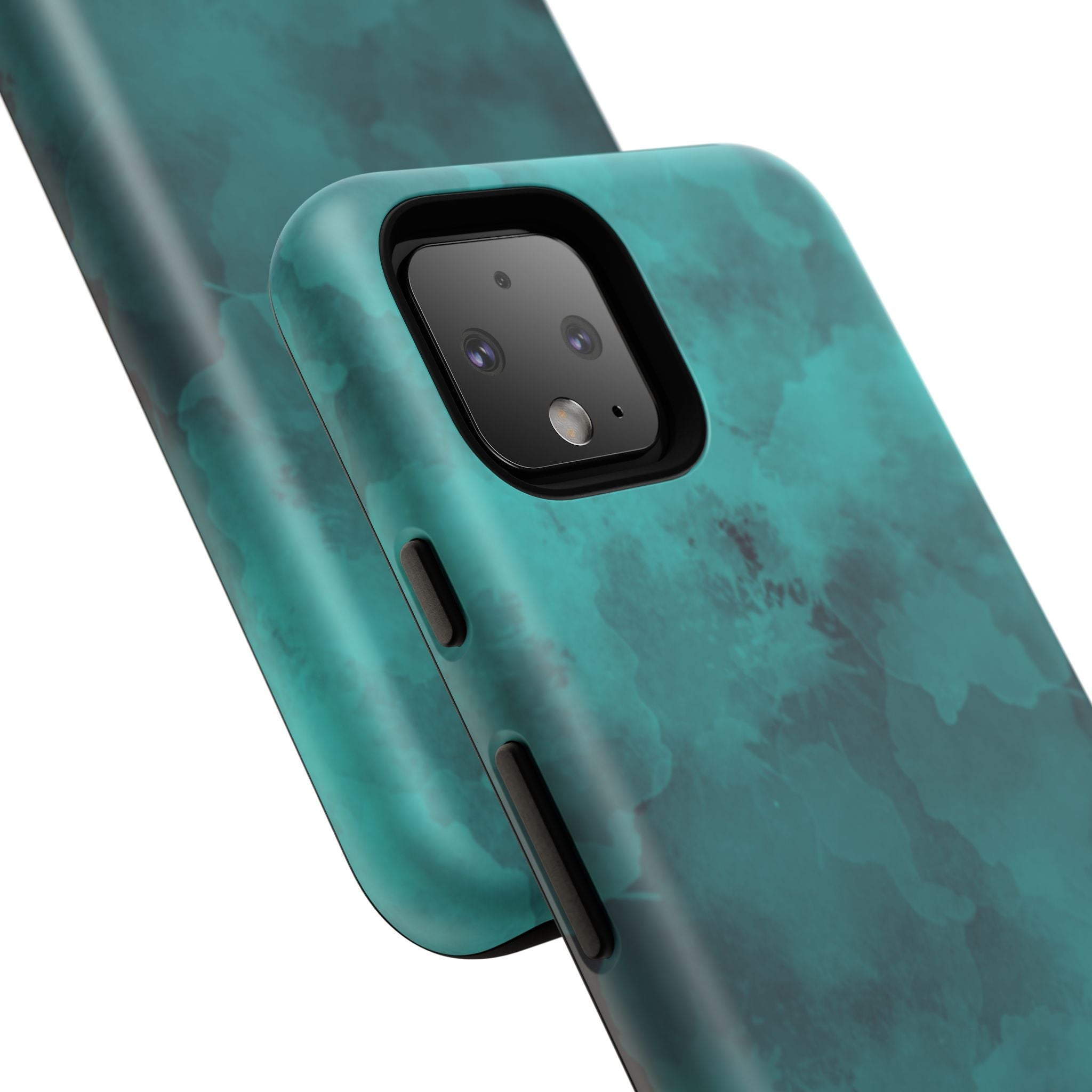 Turquoise Cloud Tough Phone Case — Protective Teal Marble Design