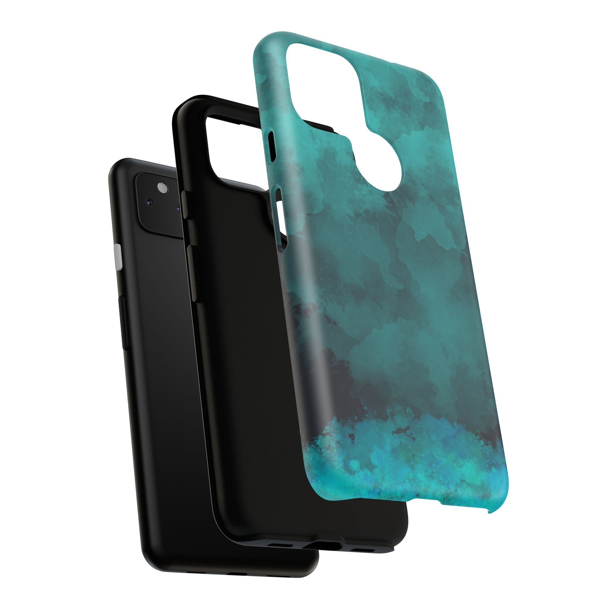 Turquoise Cloud Tough Phone Case — Protective Teal Marble Design