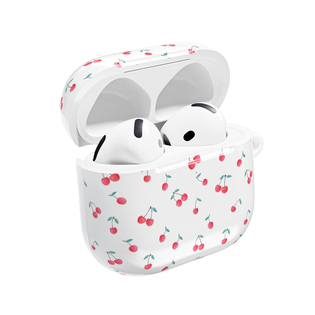 Cherry Pattern AirPod Case — Cute Retro Cherry Silicone AirPods Case