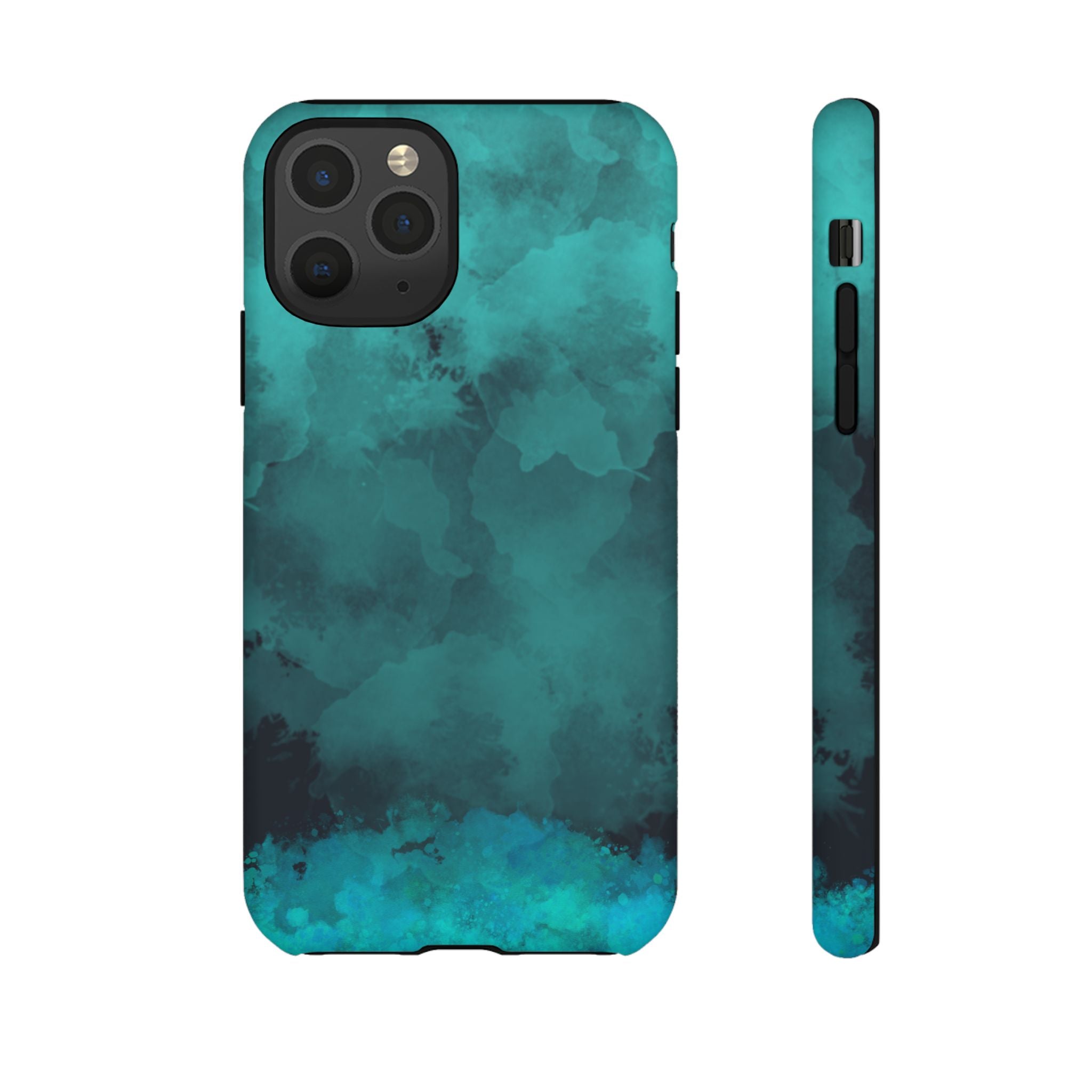 Turquoise Cloud Tough Phone Case — Protective Teal Marble Design