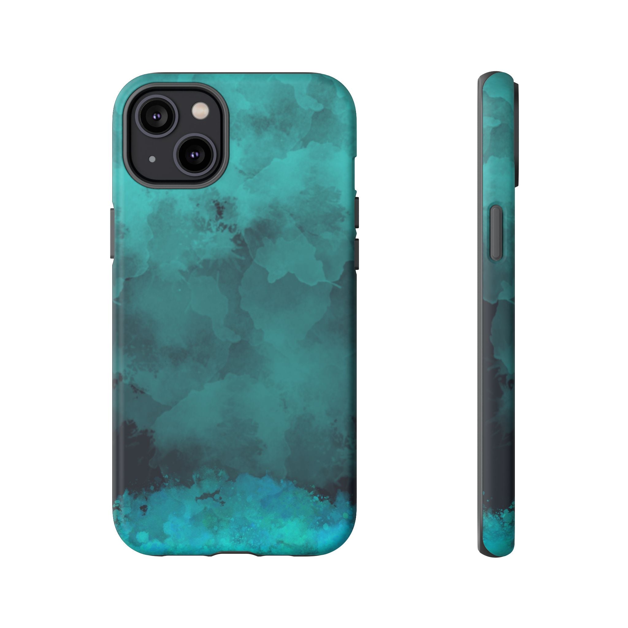 Turquoise Cloud Tough Phone Case — Protective Teal Marble Design