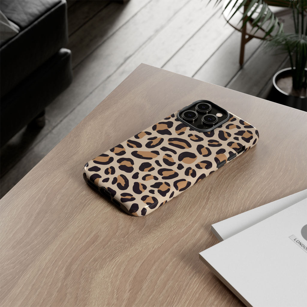 Leopard Print Tough Phone Case — Stylish Protective Phone Cover