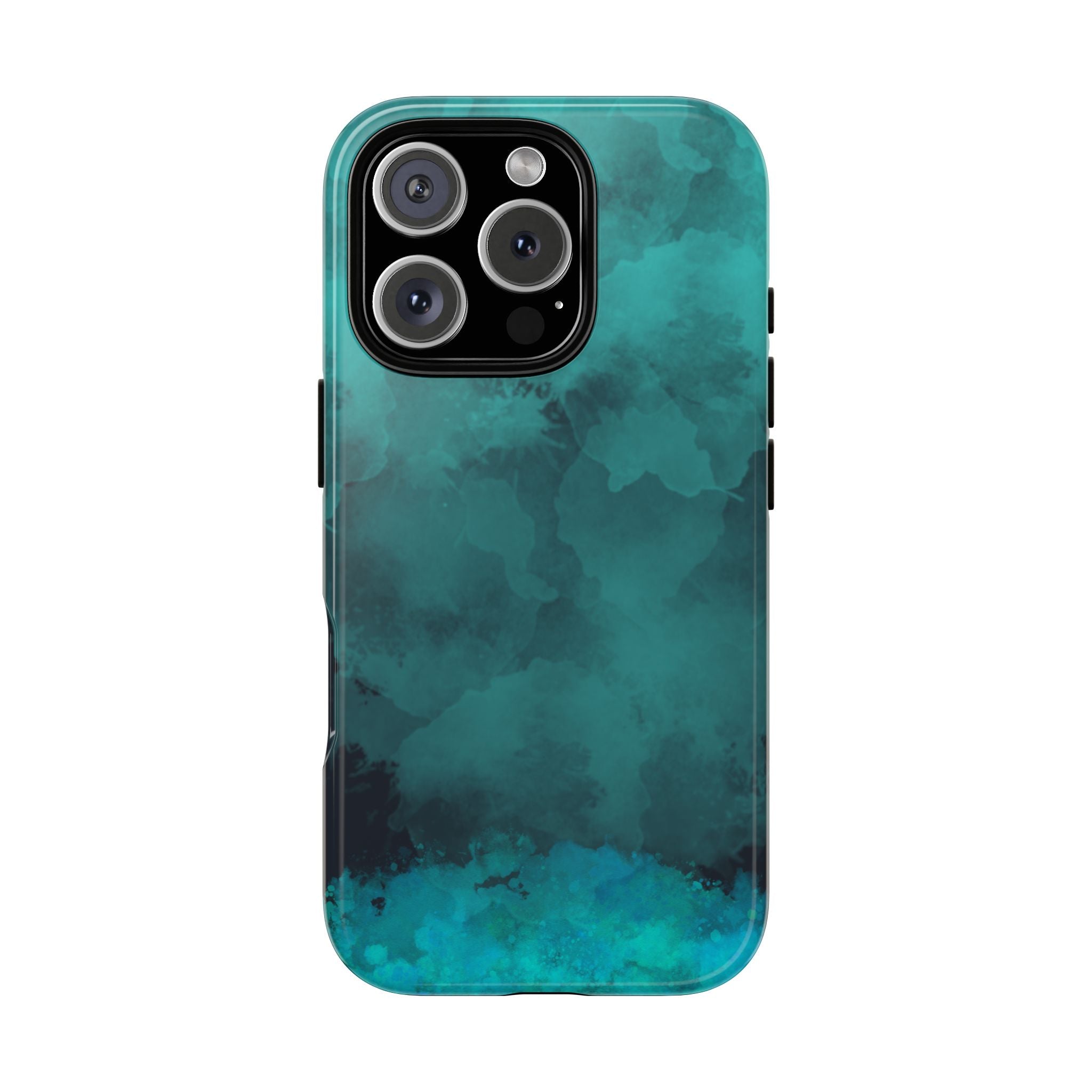 Turquoise Cloud Tough Phone Case — Protective Teal Marble Design