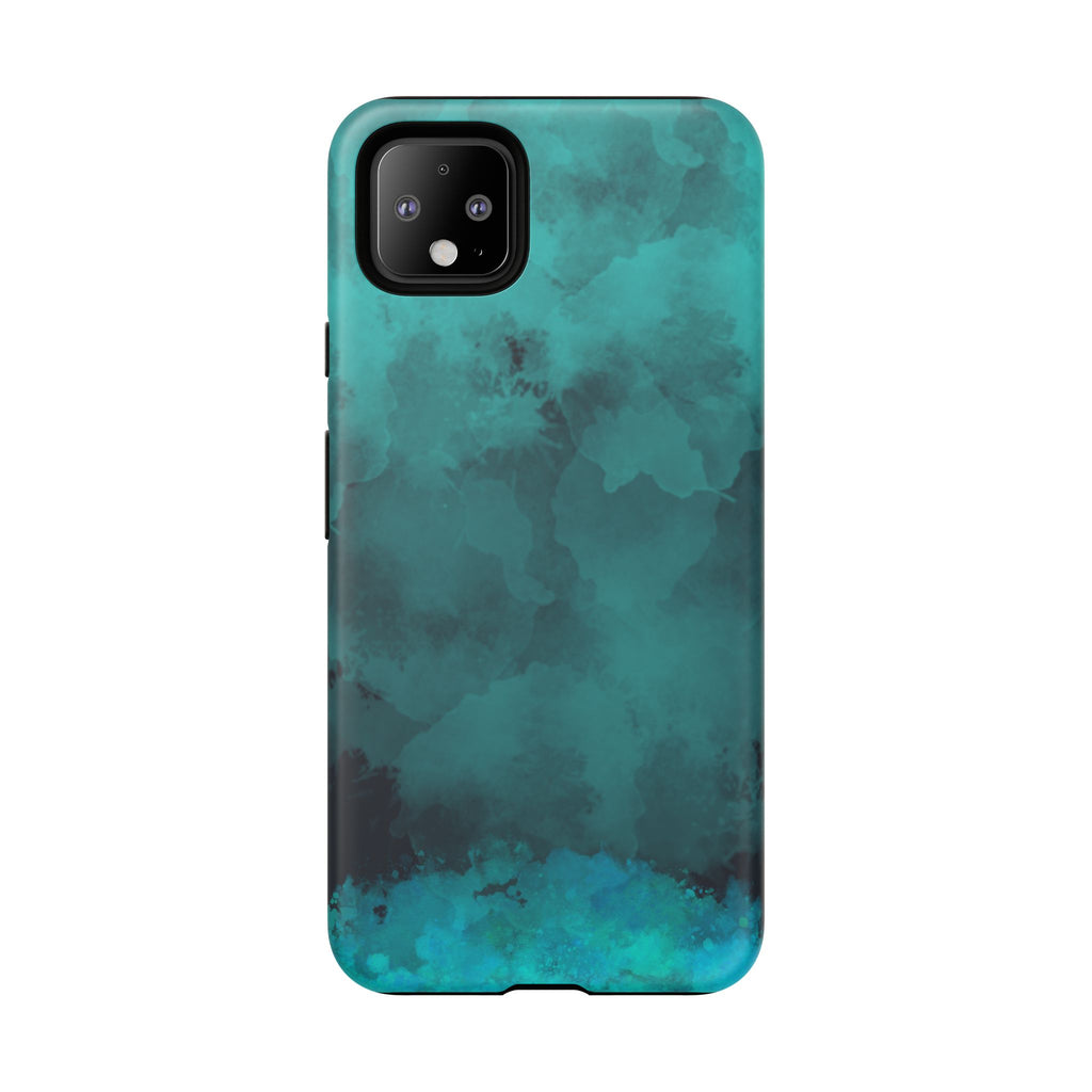 Turquoise Cloud Tough Phone Case — Protective Teal Marble Design
