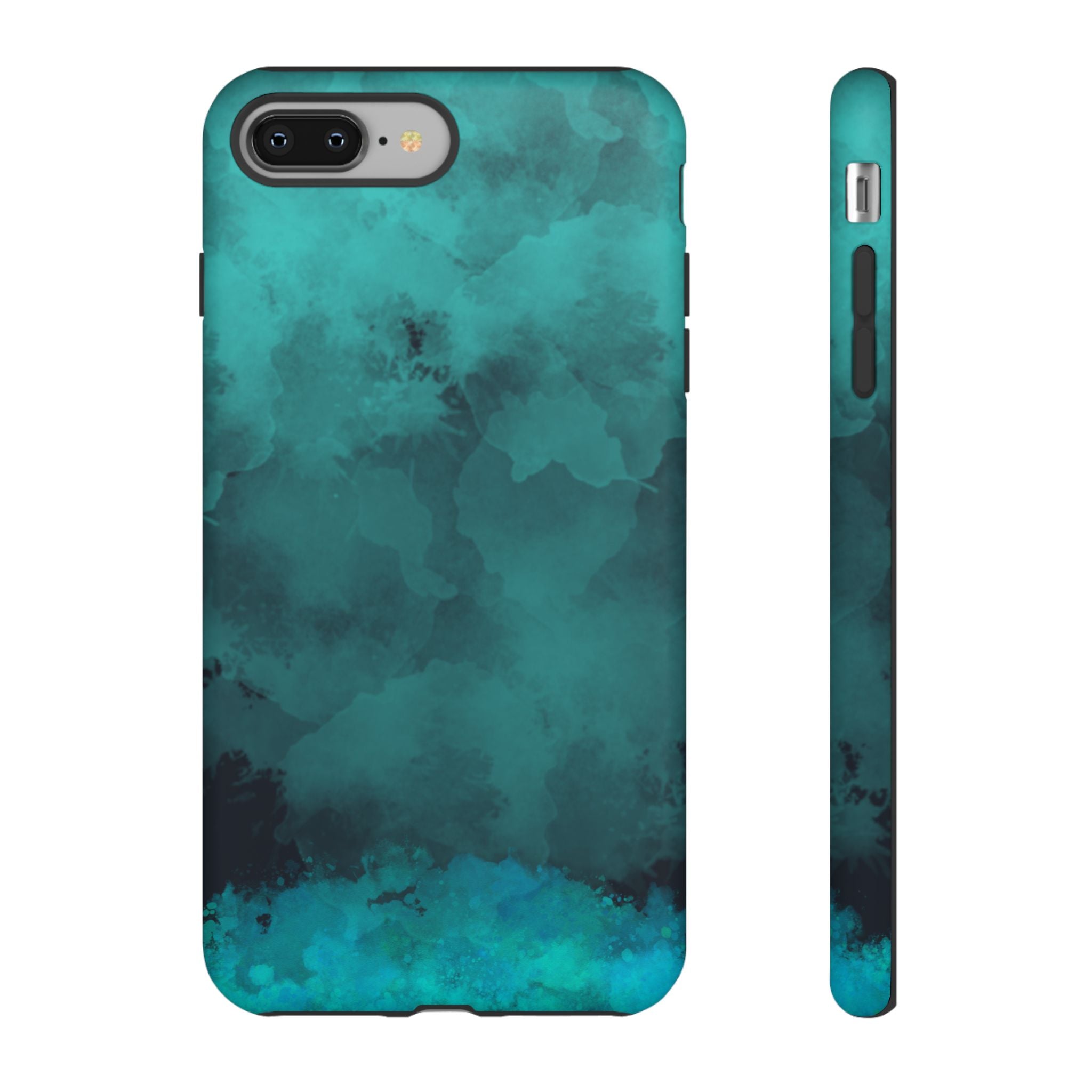 Turquoise Cloud Tough Phone Case — Protective Teal Marble Design