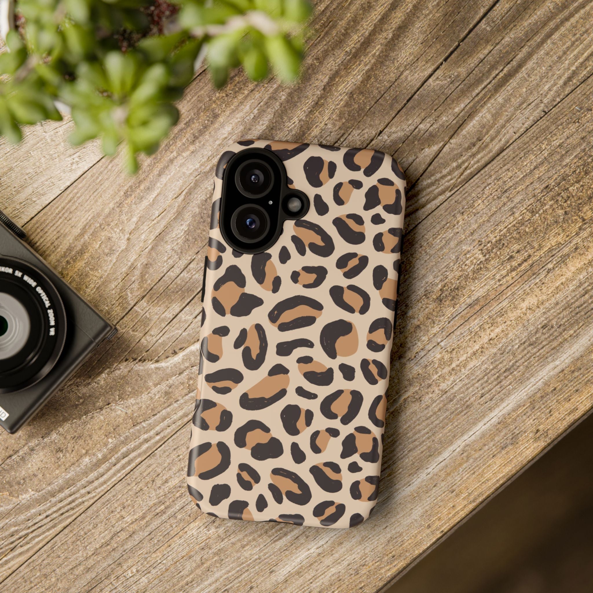 Leopard Print Tough Phone Case — Stylish Protective Phone Cover