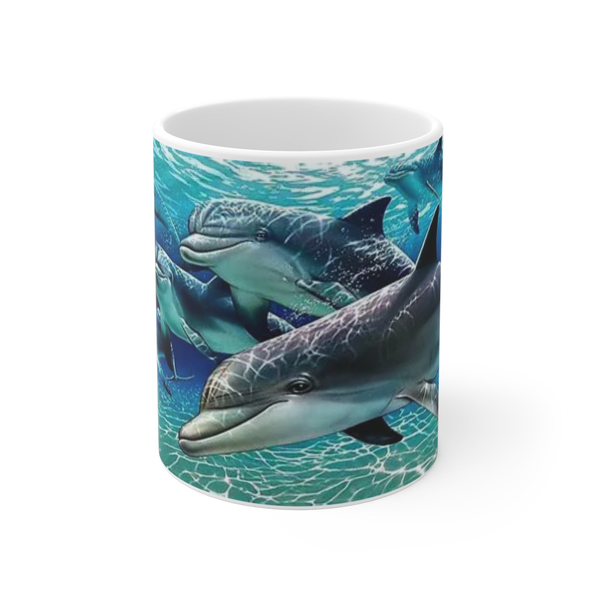Dolphin Pod Ocean Mug — 11oz Ceramic Coffee Cup