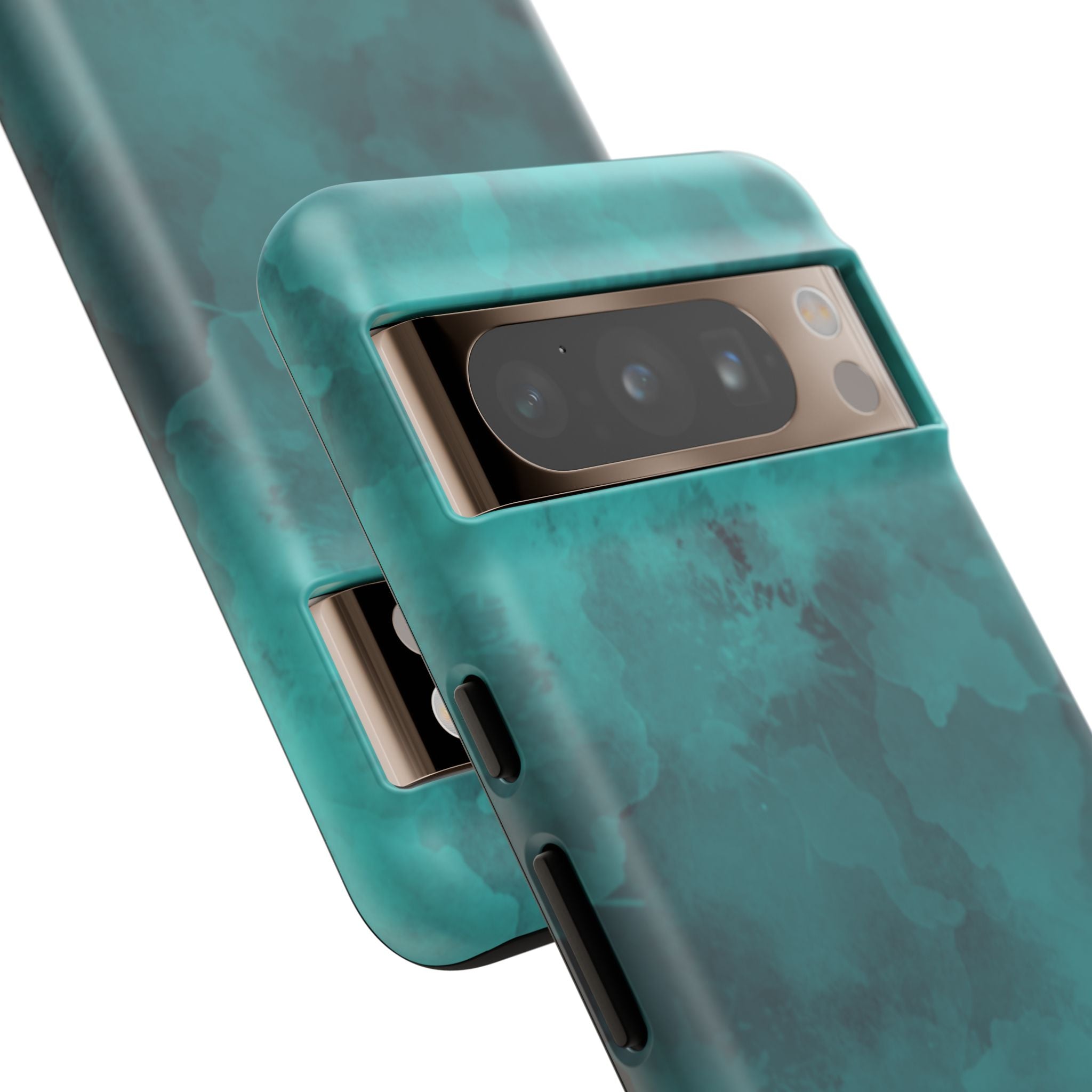 Turquoise Cloud Tough Phone Case — Protective Teal Marble Design