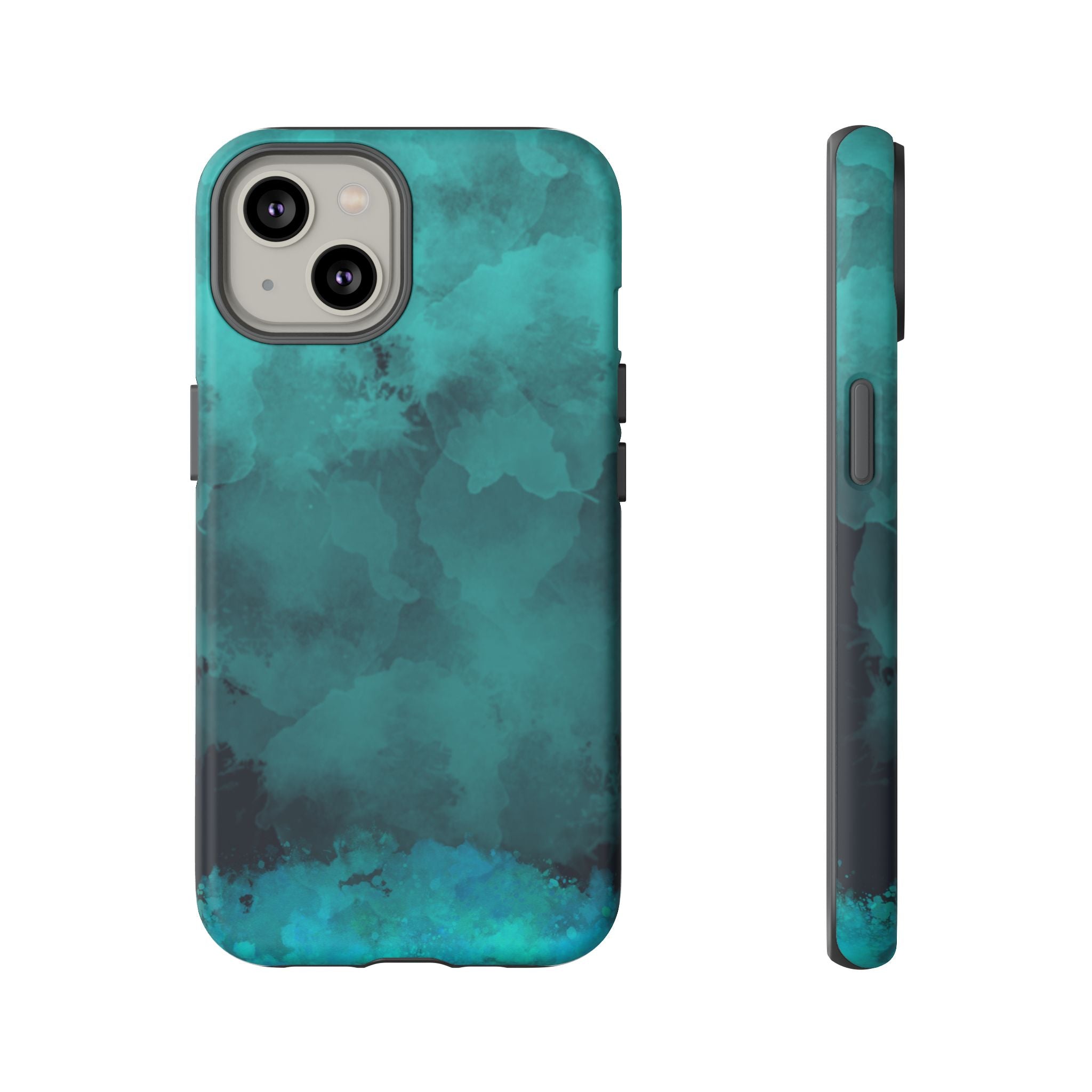 Turquoise Cloud Tough Phone Case — Protective Teal Marble Design