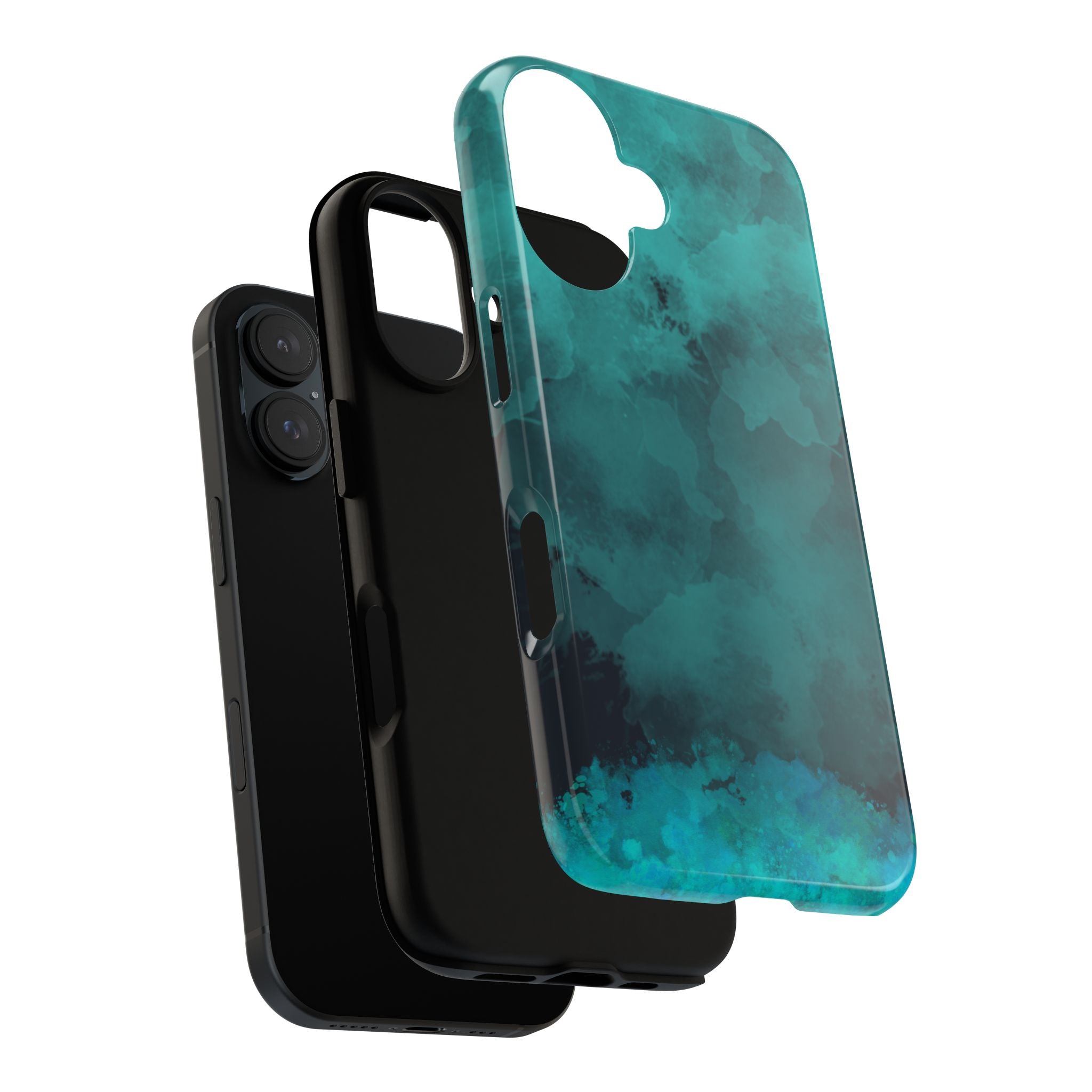Turquoise Cloud Tough Phone Case — Protective Teal Marble Design