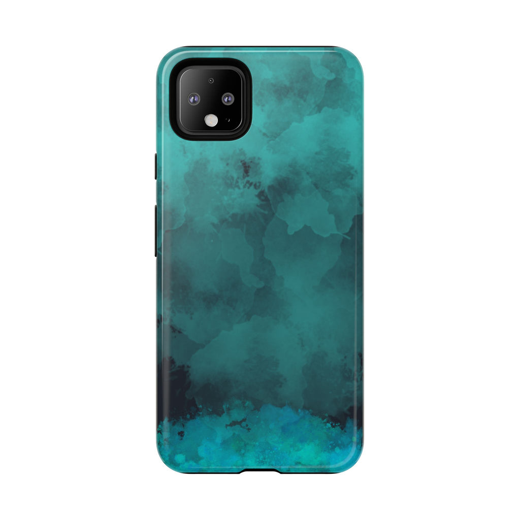 Turquoise Cloud Tough Phone Case — Protective Teal Marble Design