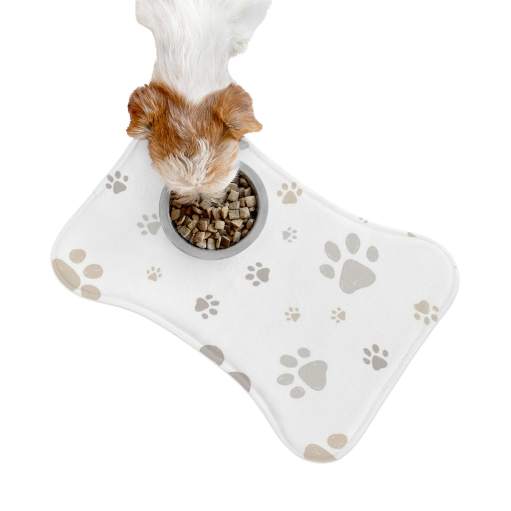 Paw Print Pet Feeding Mat — Non-Slip Bowl Placemat for Dogs & Cats