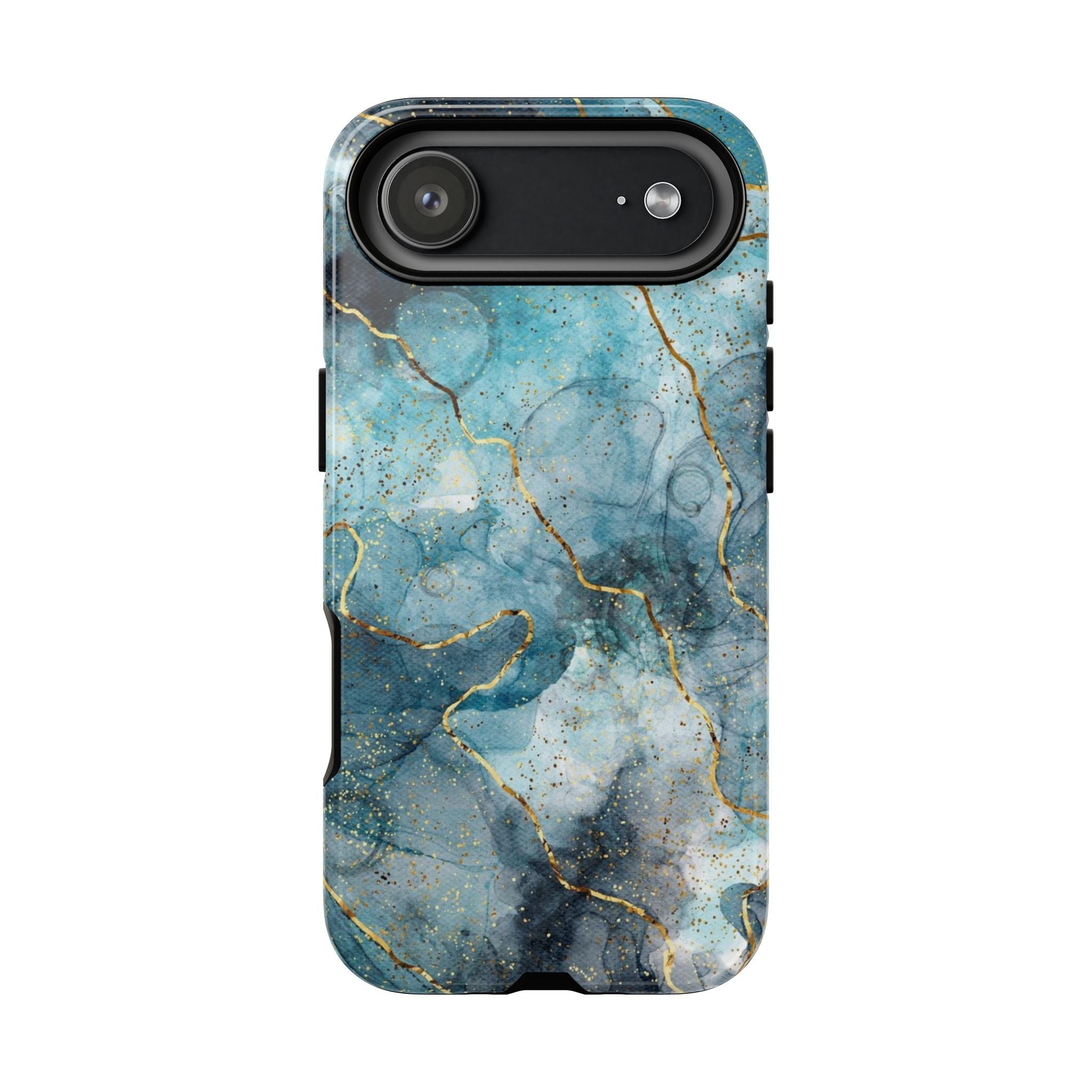Blue Gold Marble Tough Phone Case