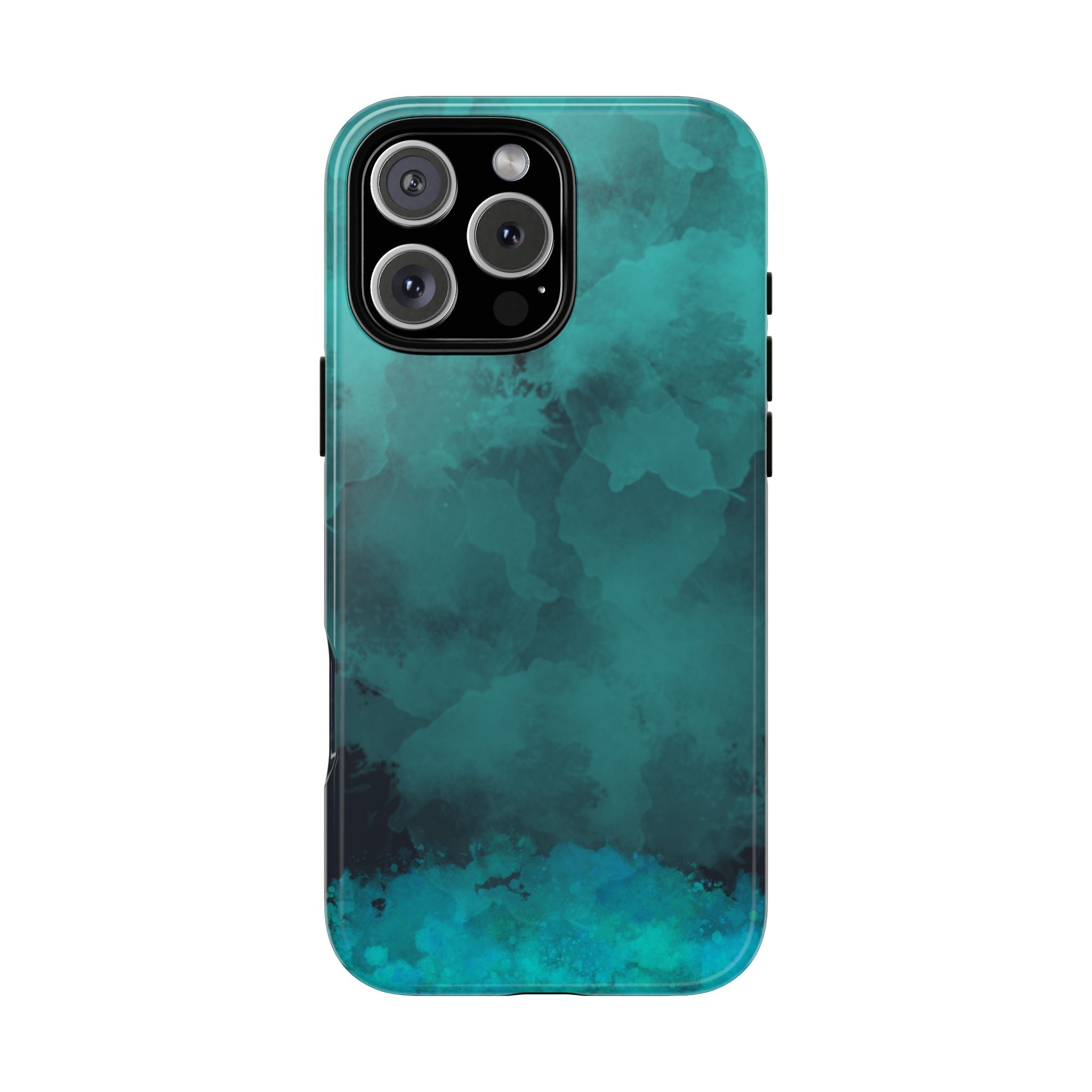 Turquoise Cloud Tough Phone Case — Protective Teal Marble Design
