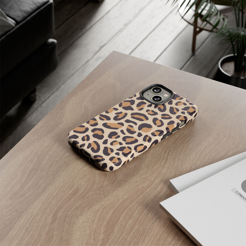 Leopard Print Tough Phone Case — Stylish Protective Phone Cover