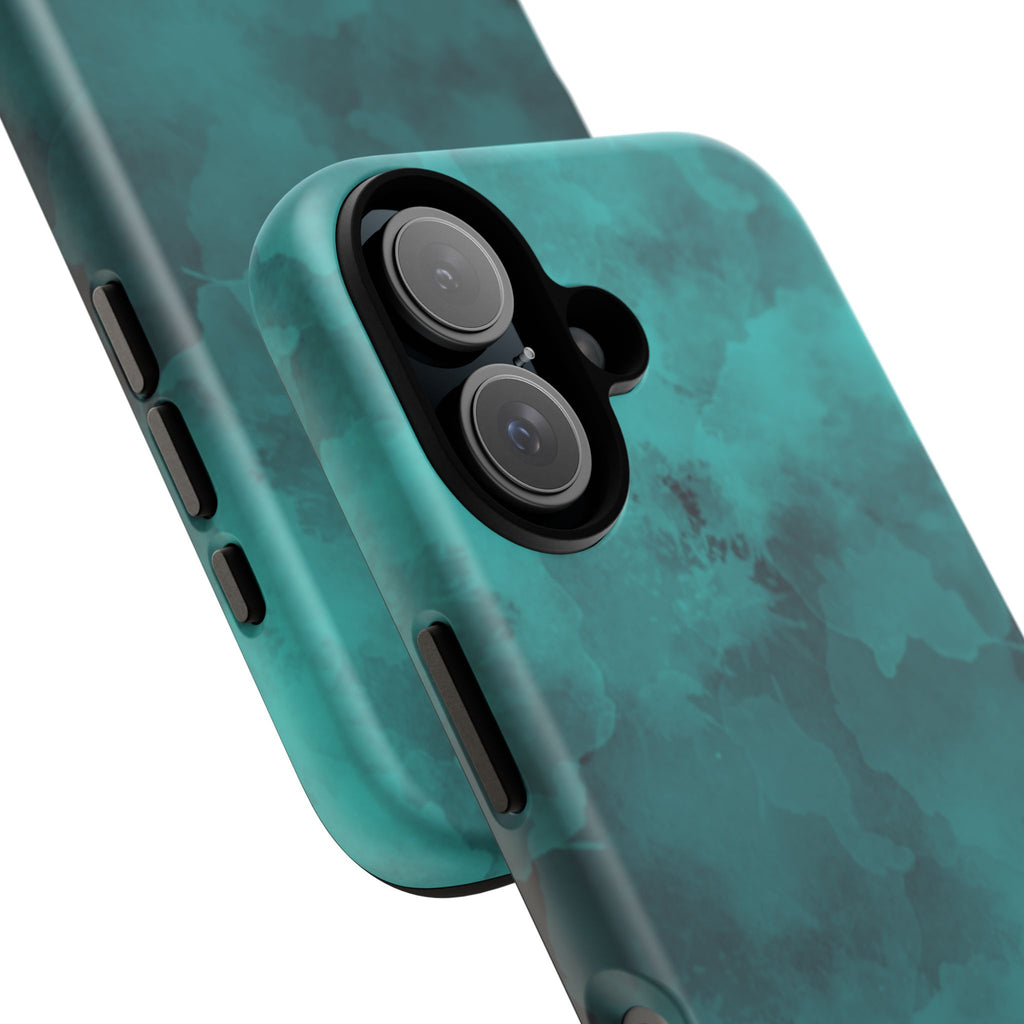 Turquoise Cloud Tough Phone Case — Protective Teal Marble Design
