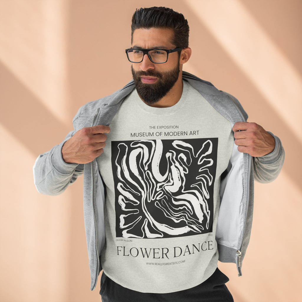 Flower Dance Crewneck Sweatshirt — Abstract Museum Art Graphic