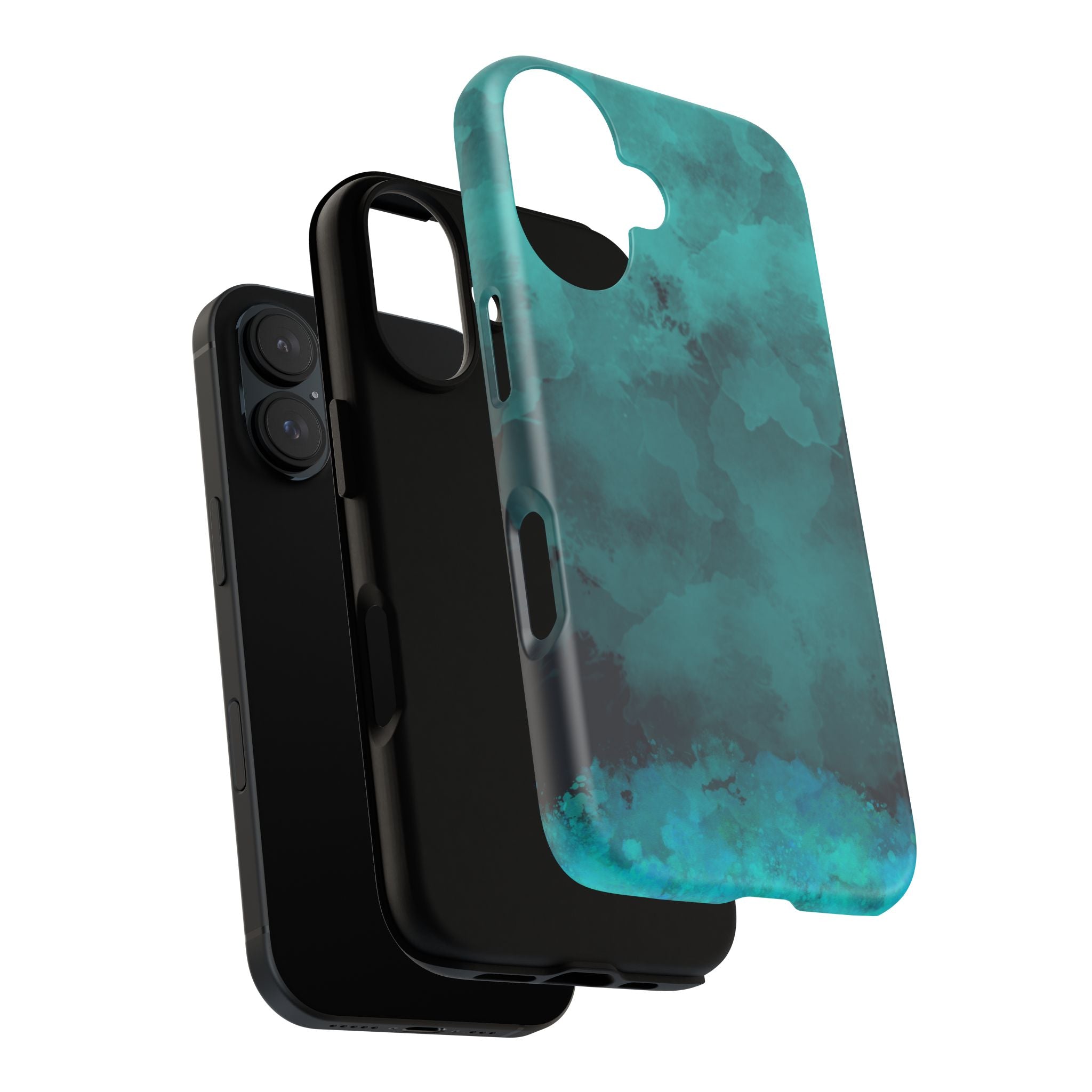 Turquoise Cloud Tough Phone Case — Protective Teal Marble Design