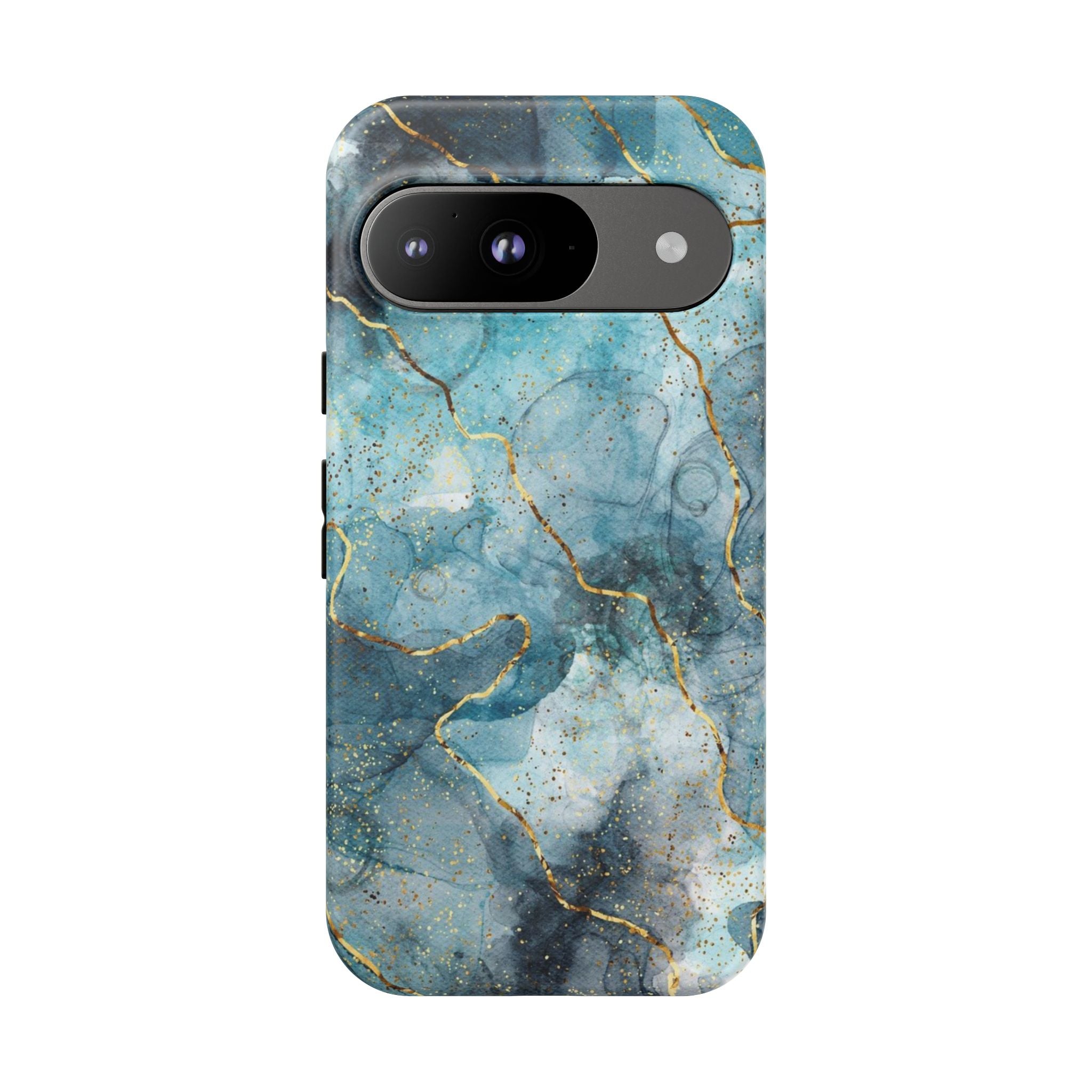 Blue Gold Marble Tough Phone Case