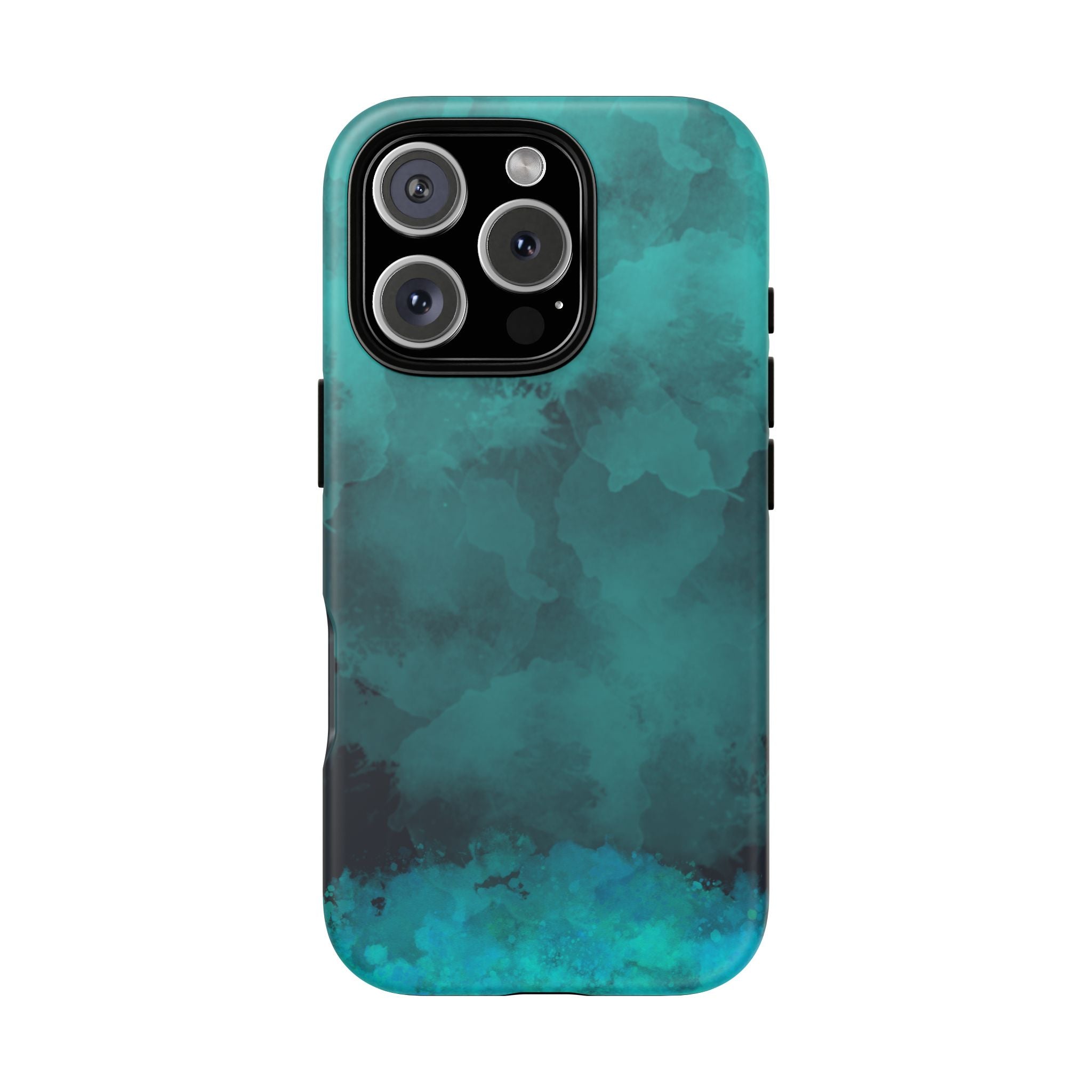 Turquoise Cloud Tough Phone Case — Protective Teal Marble Design