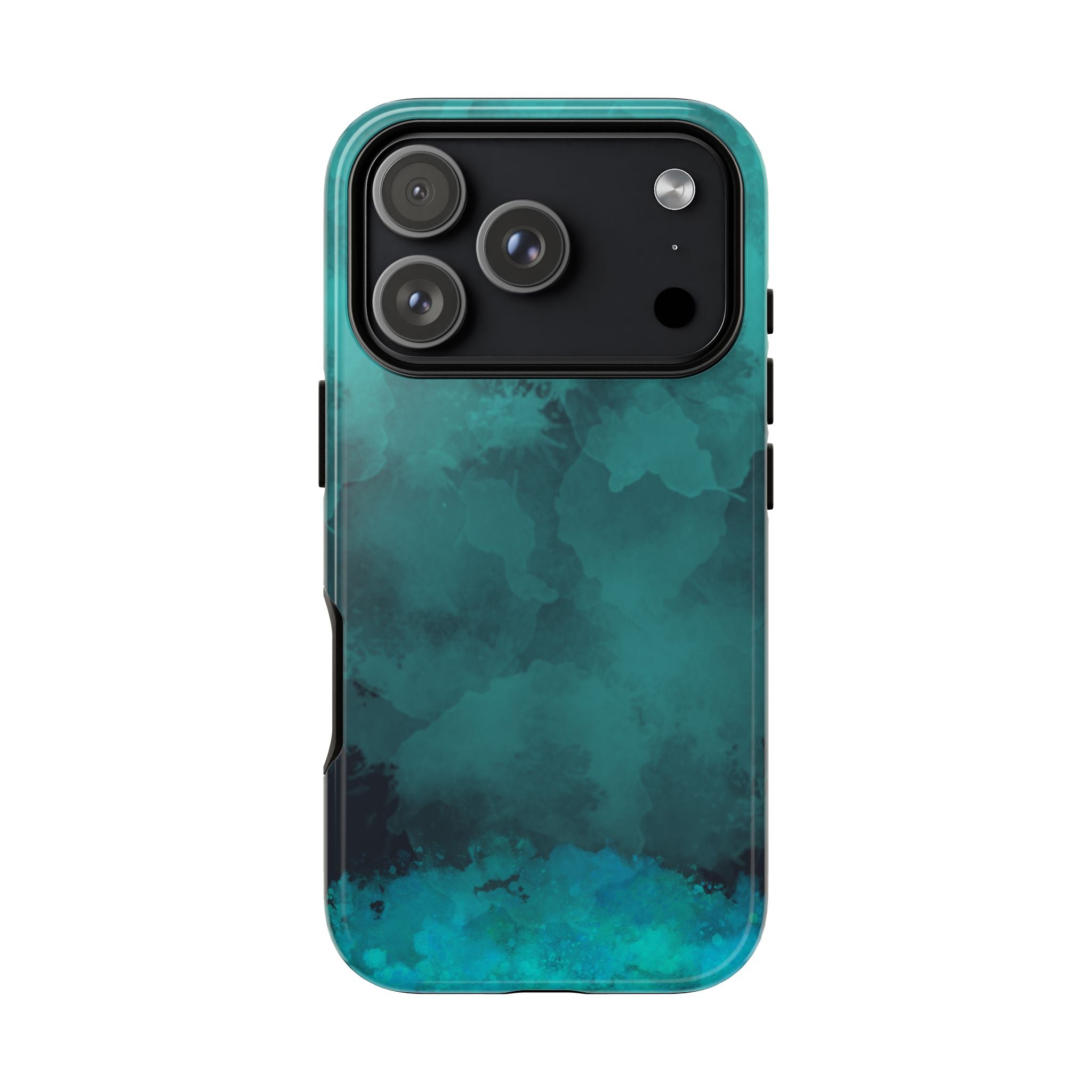 Turquoise Cloud Tough Phone Case — Protective Teal Marble Design