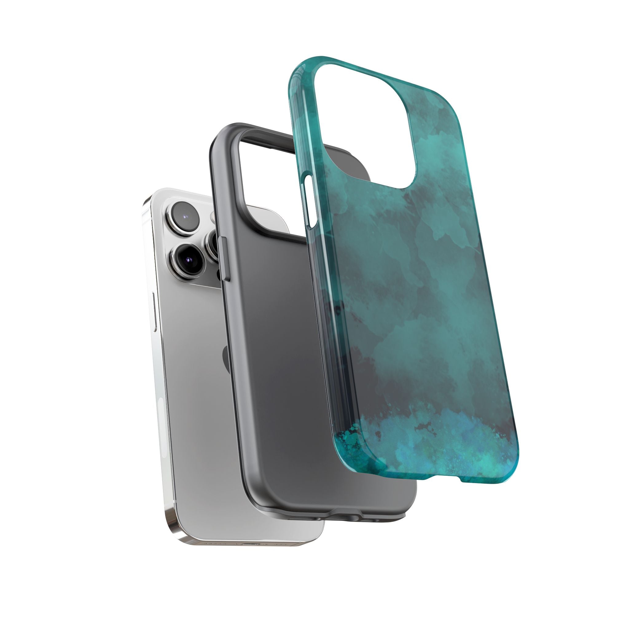 Turquoise Cloud Tough Phone Case — Protective Teal Marble Design
