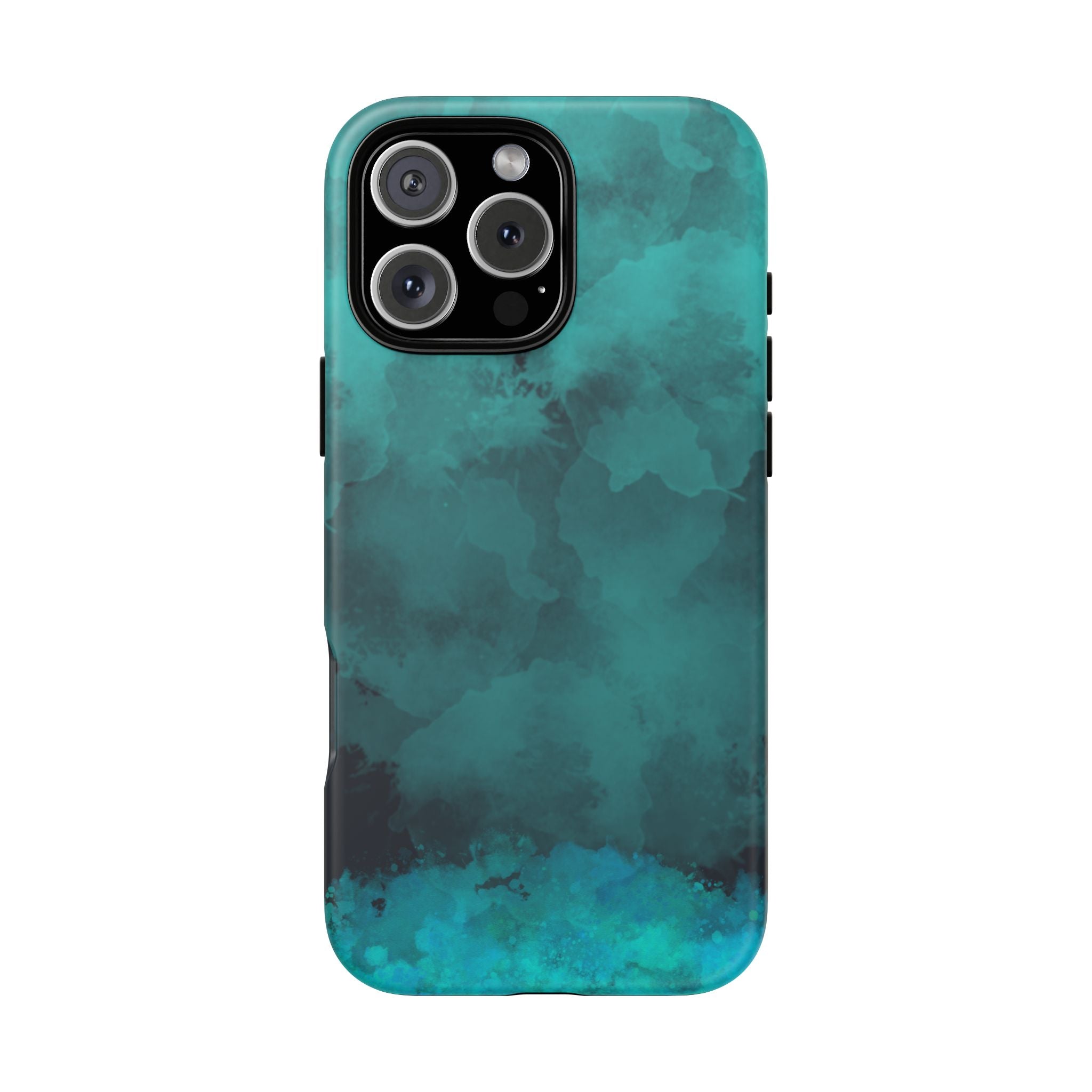Turquoise Cloud Tough Phone Case — Protective Teal Marble Design