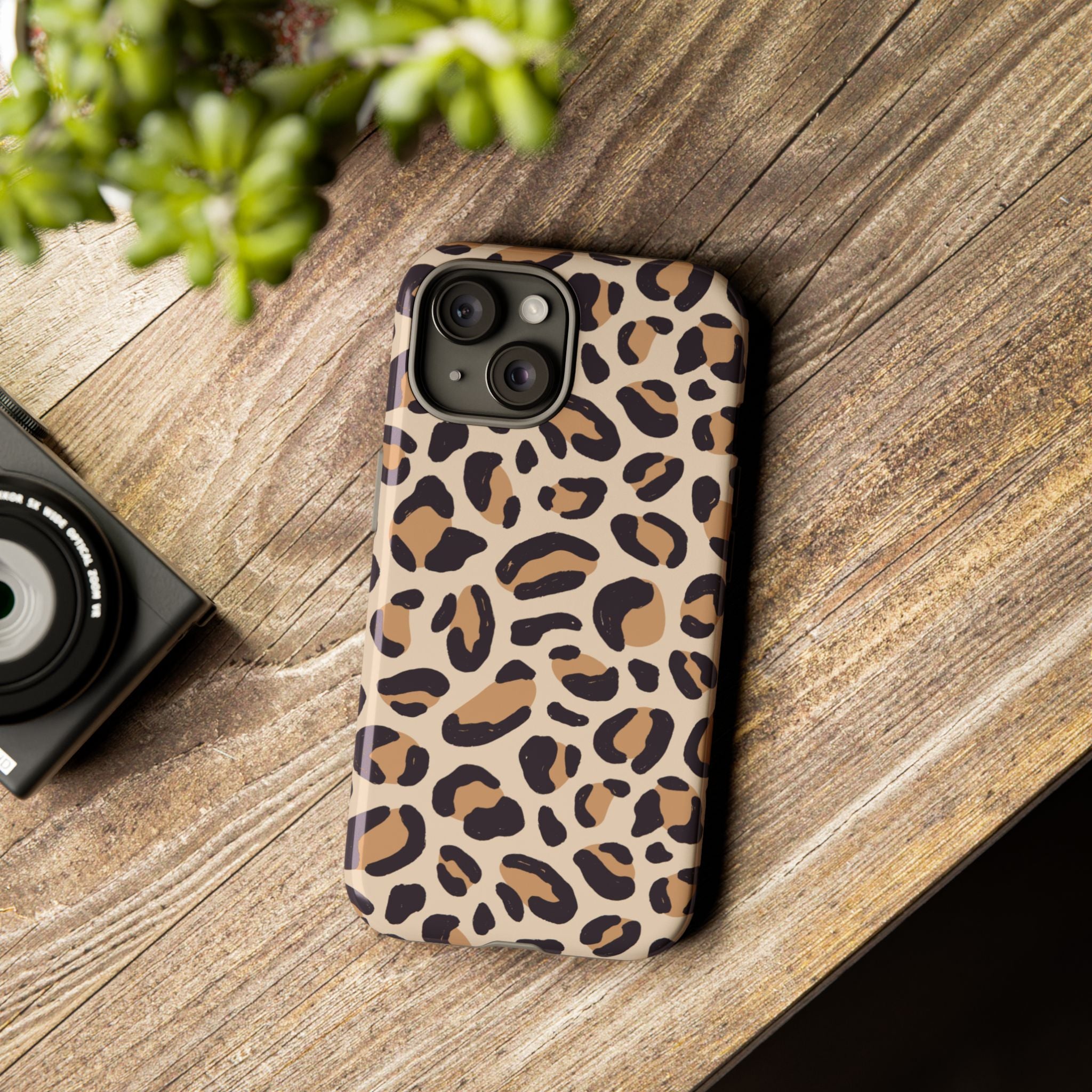 Leopard Print Tough Phone Case — Stylish Protective Phone Cover