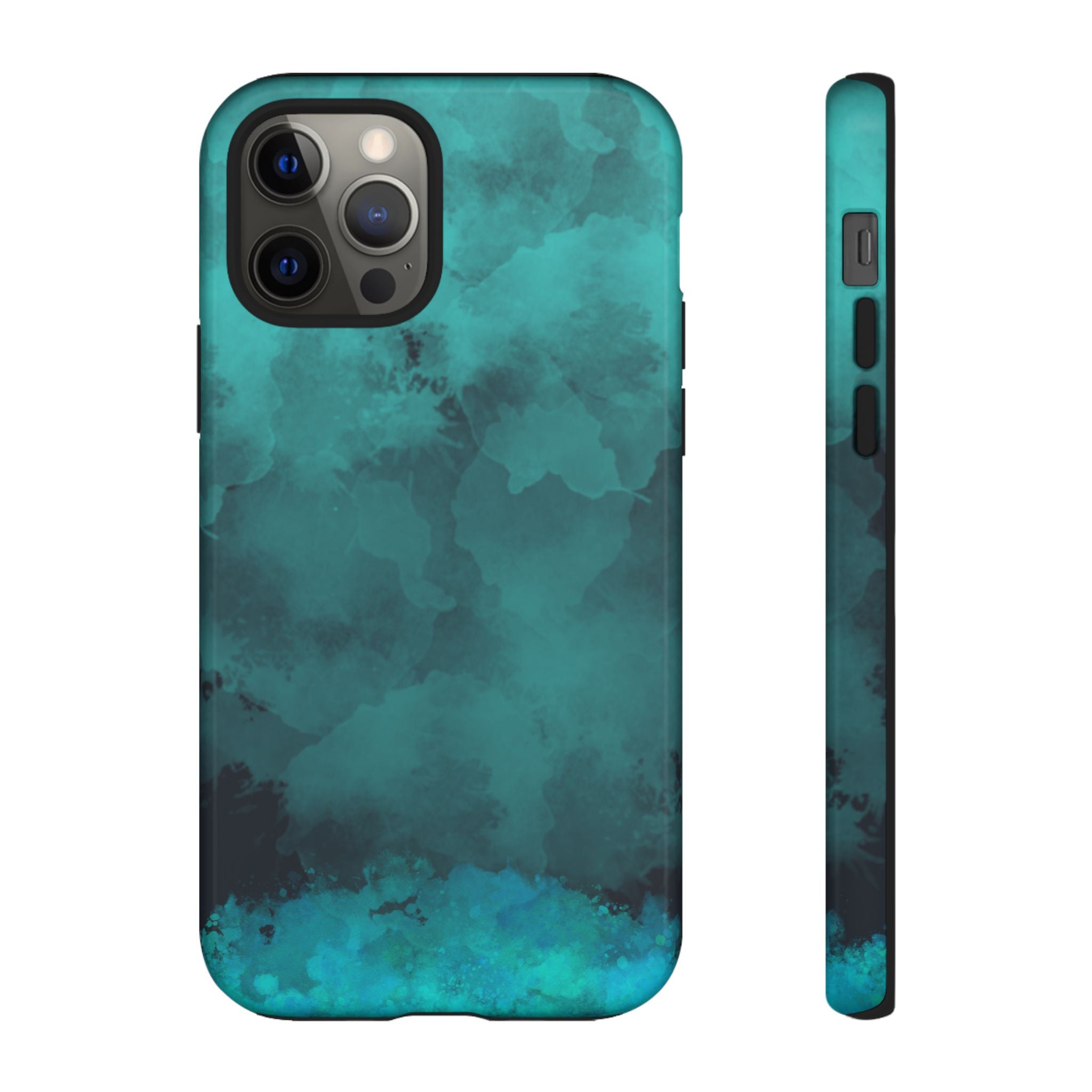Turquoise Cloud Tough Phone Case — Protective Teal Marble Design
