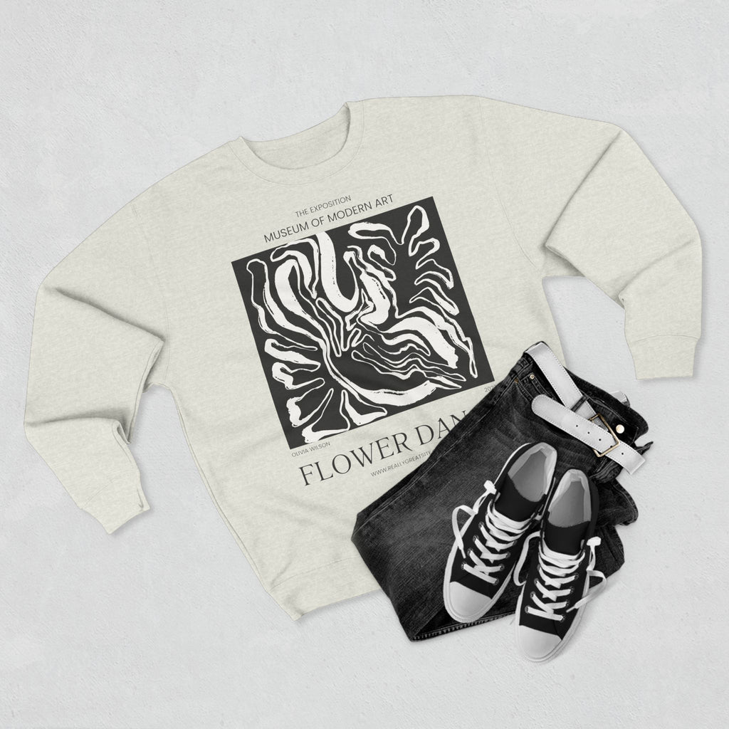 Flower Dance Crewneck Sweatshirt — Abstract Museum Art Graphic