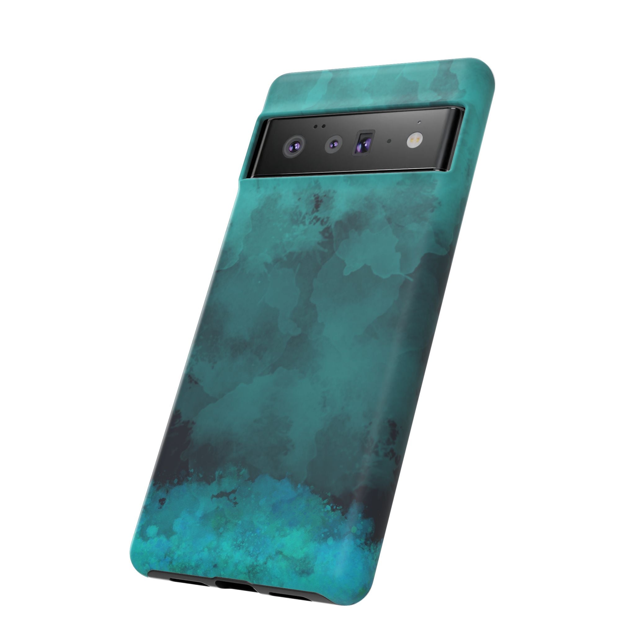 Turquoise Cloud Tough Phone Case — Protective Teal Marble Design