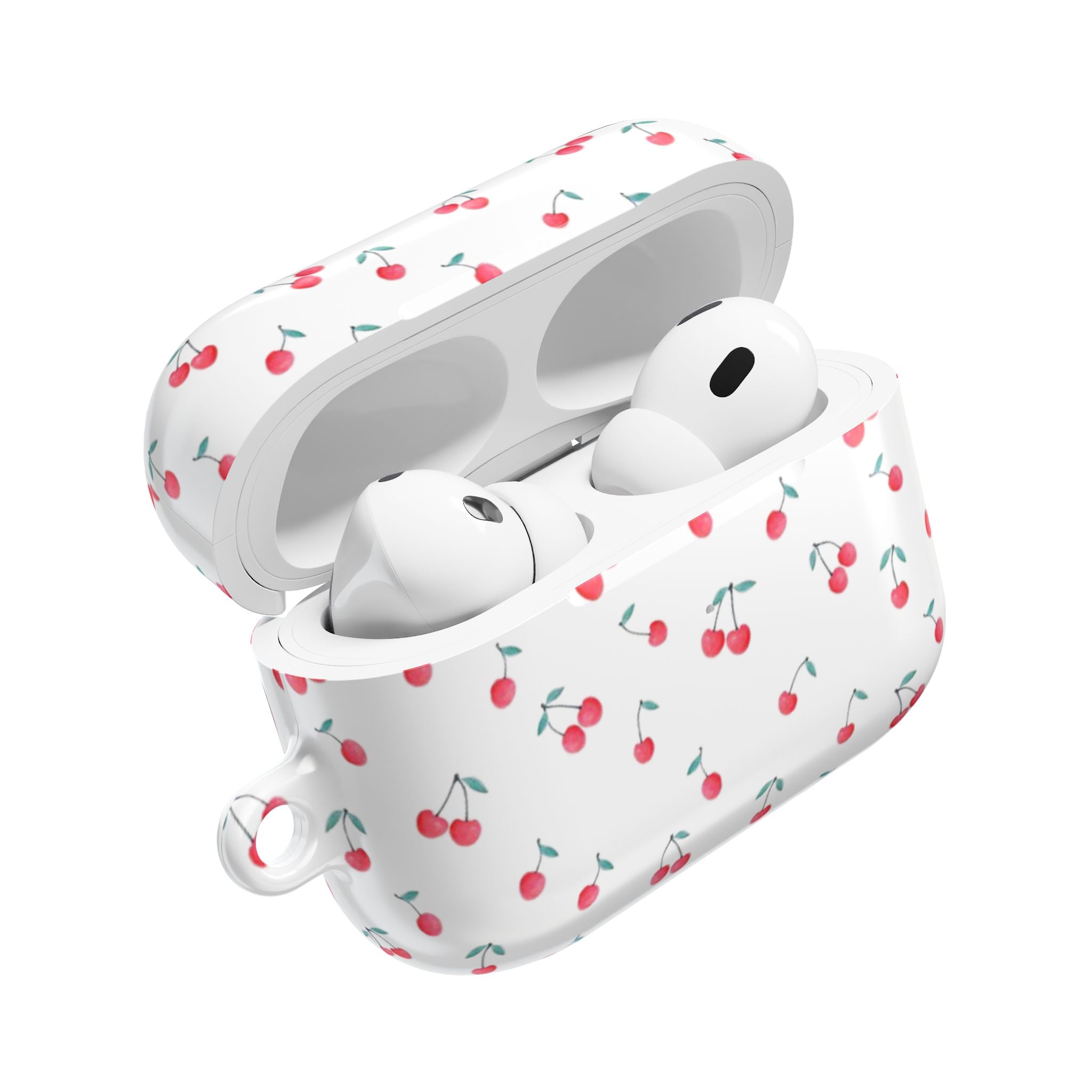 Cherry Pattern AirPod Case — Cute Retro Cherry Silicone AirPods Case