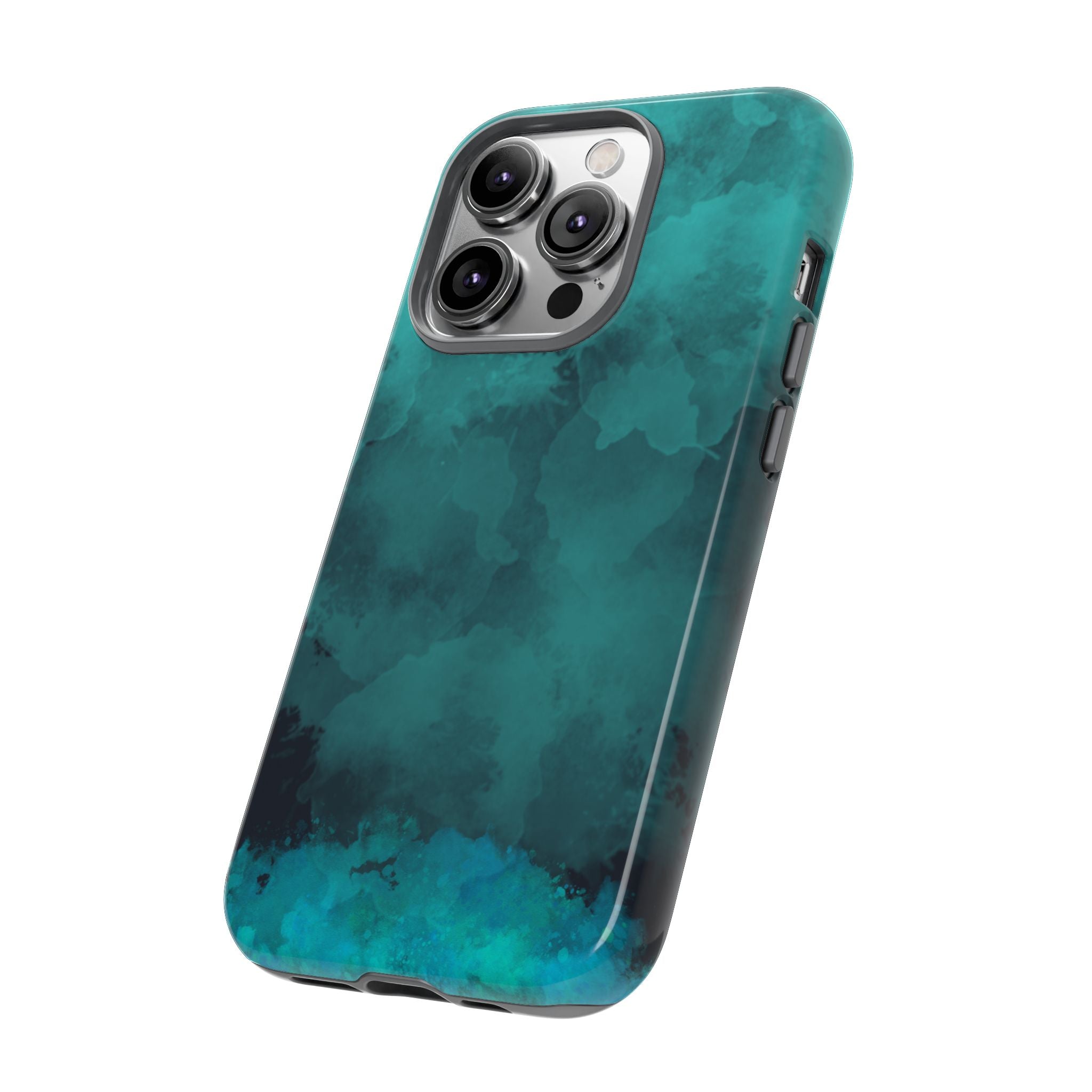 Turquoise Cloud Tough Phone Case — Protective Teal Marble Design