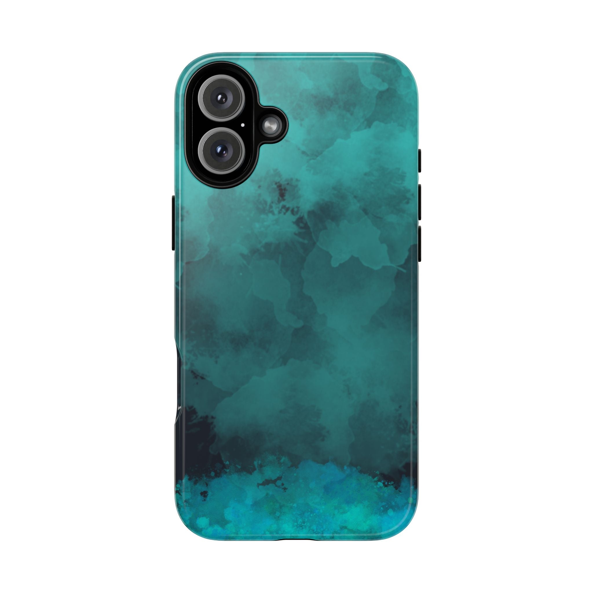 Turquoise Cloud Tough Phone Case — Protective Teal Marble Design