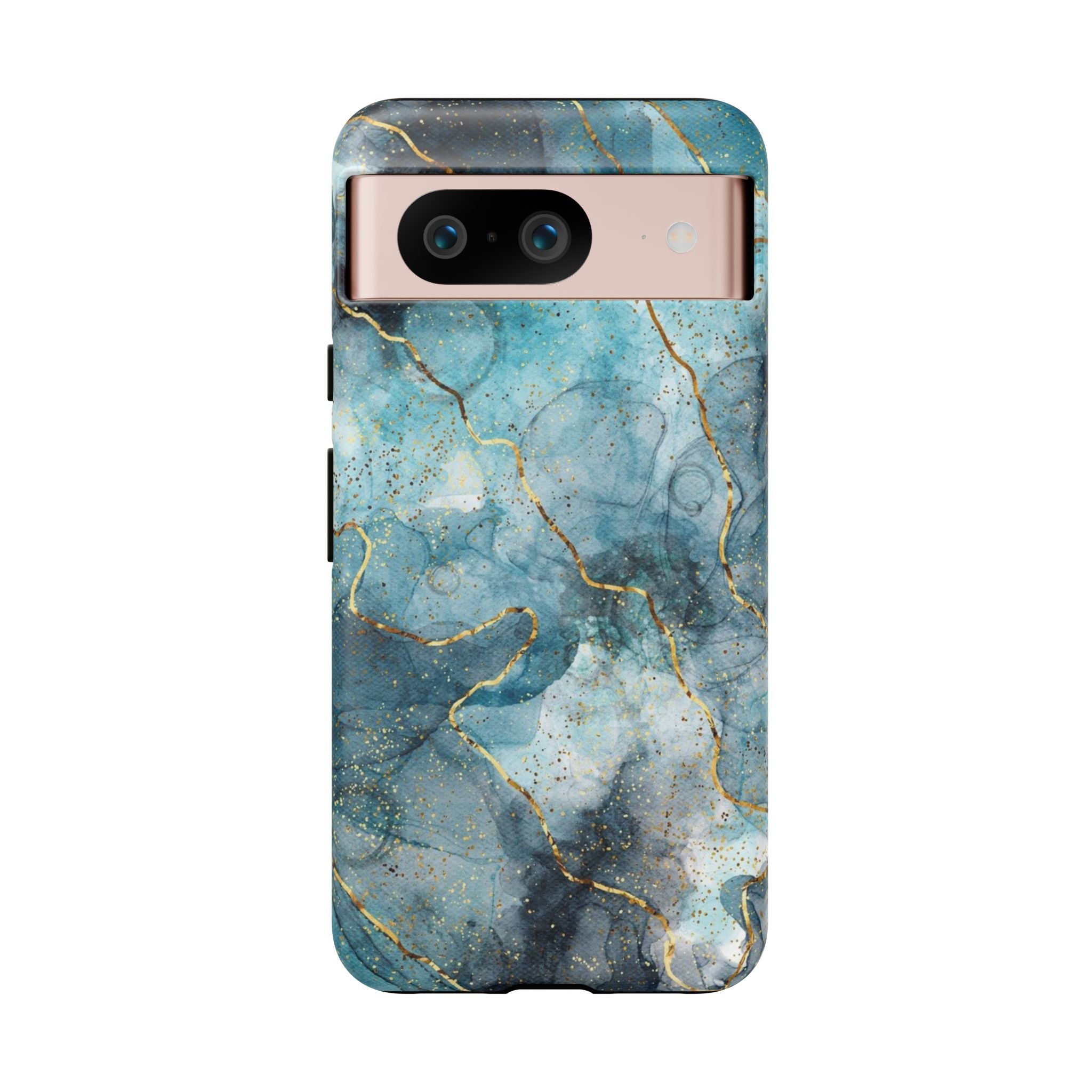 Blue Gold Marble Tough Phone Case