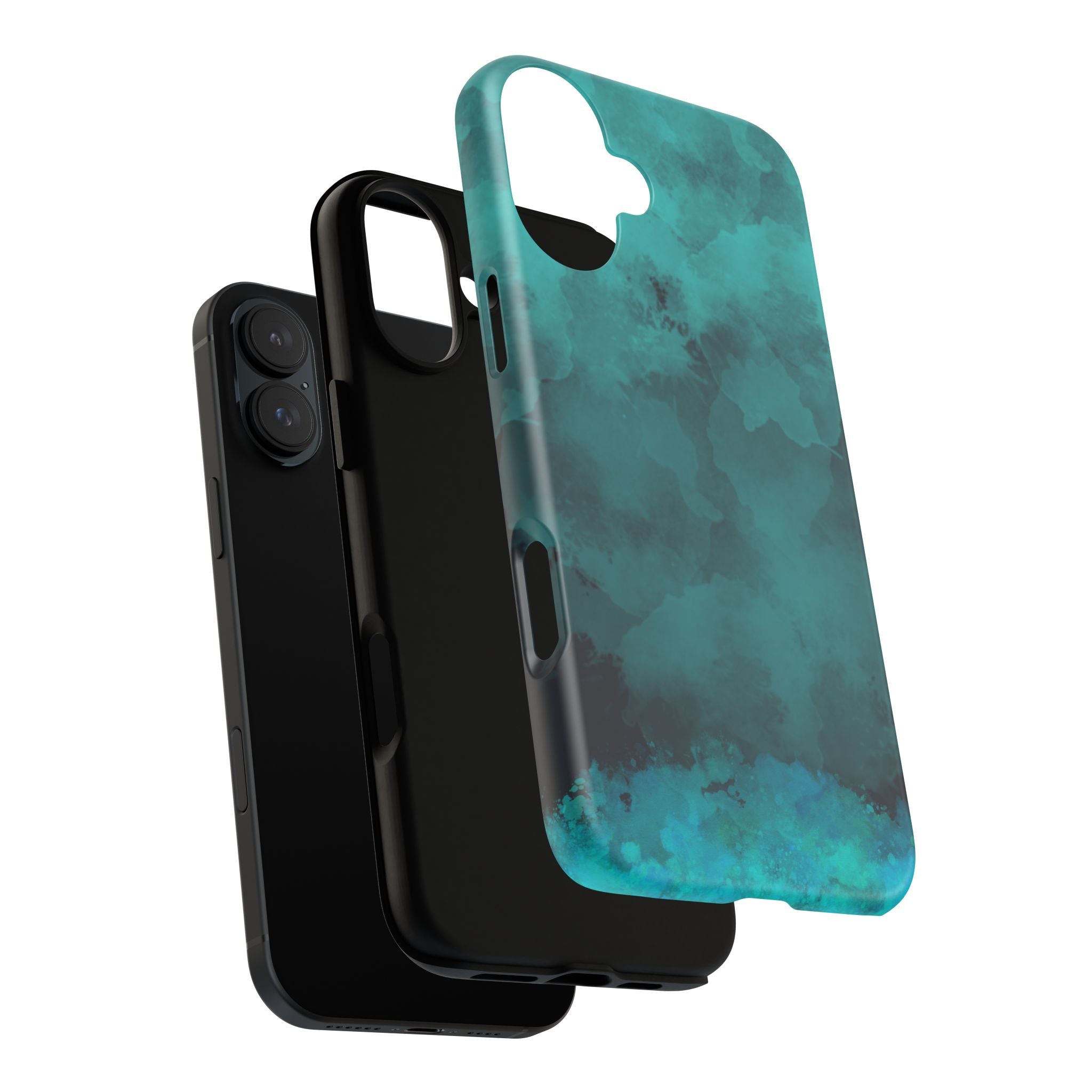 Turquoise Cloud Tough Phone Case — Protective Teal Marble Design