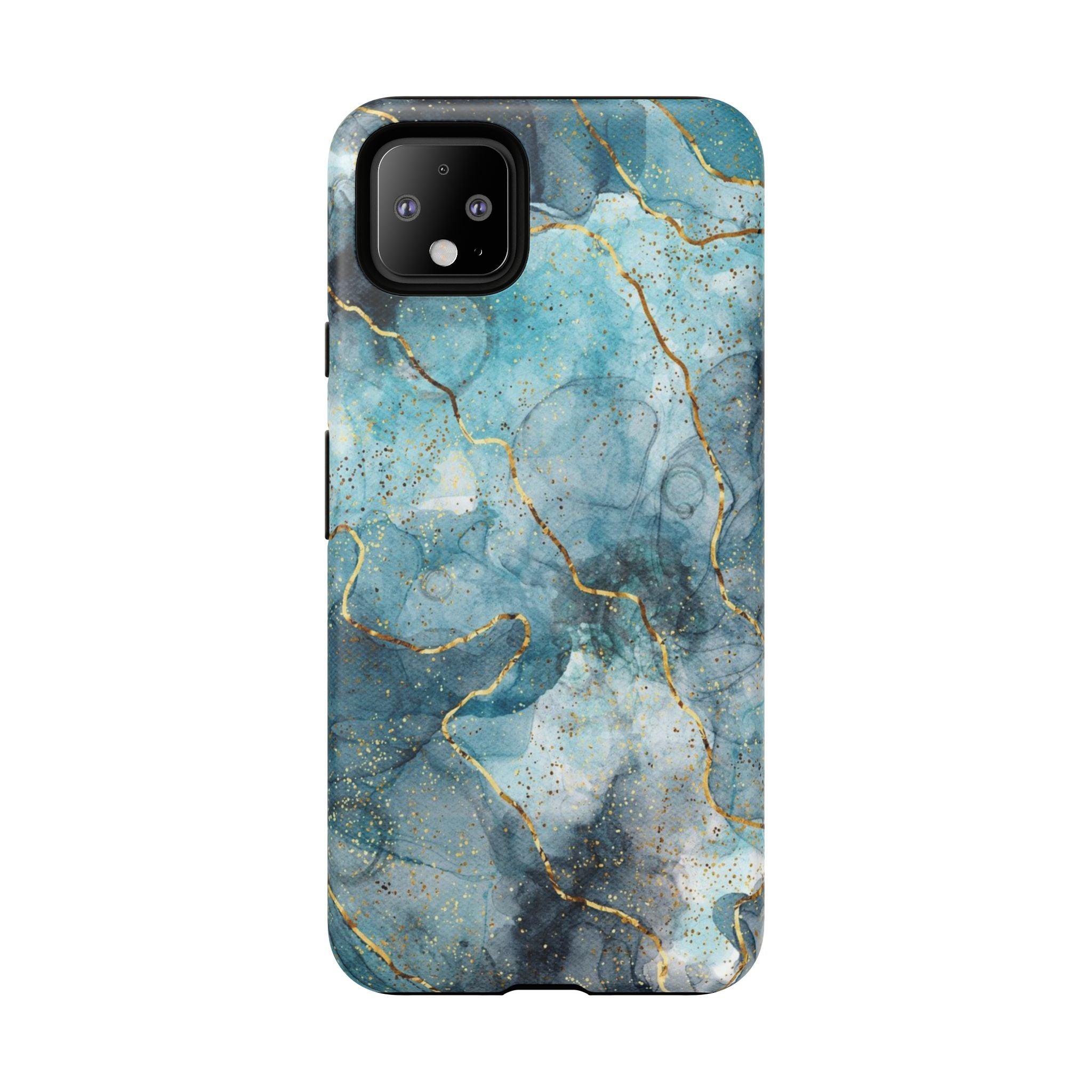 Blue Gold Marble Tough Phone Case