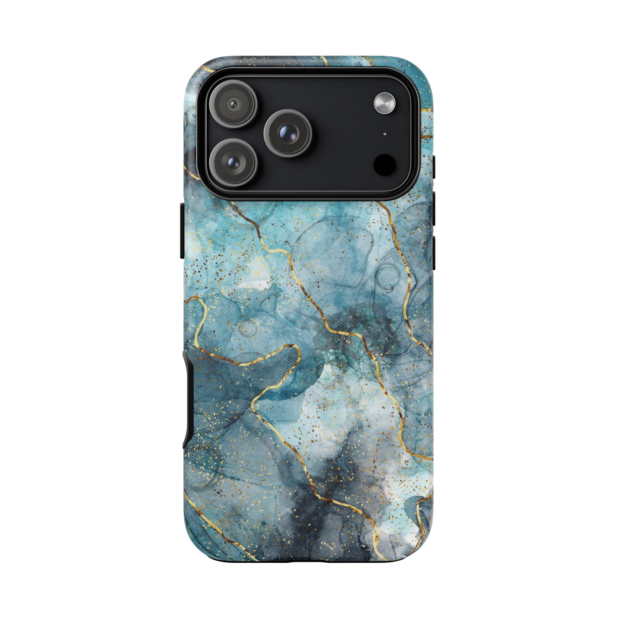 Blue Gold Marble Tough Phone Case