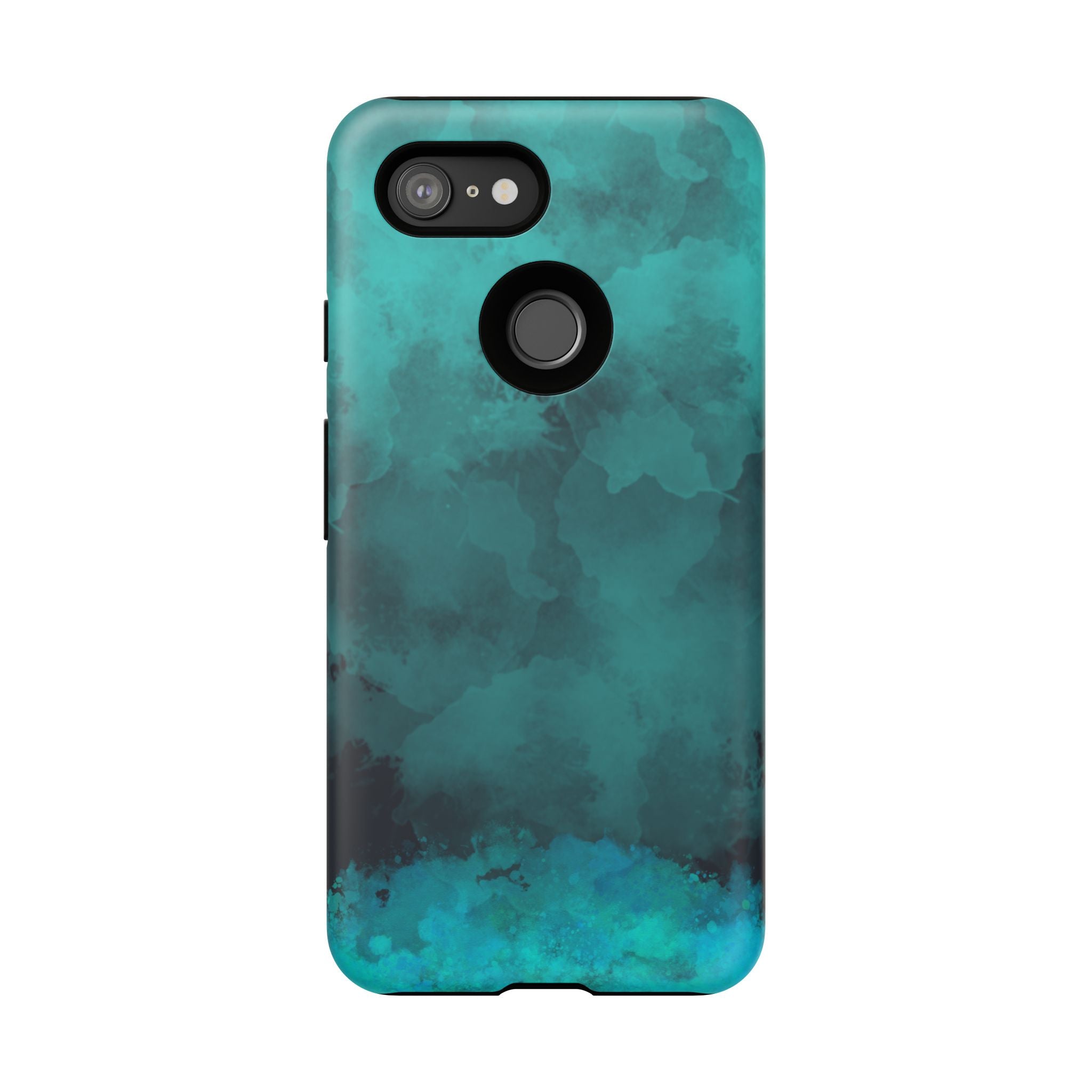 Turquoise Cloud Tough Phone Case — Protective Teal Marble Design