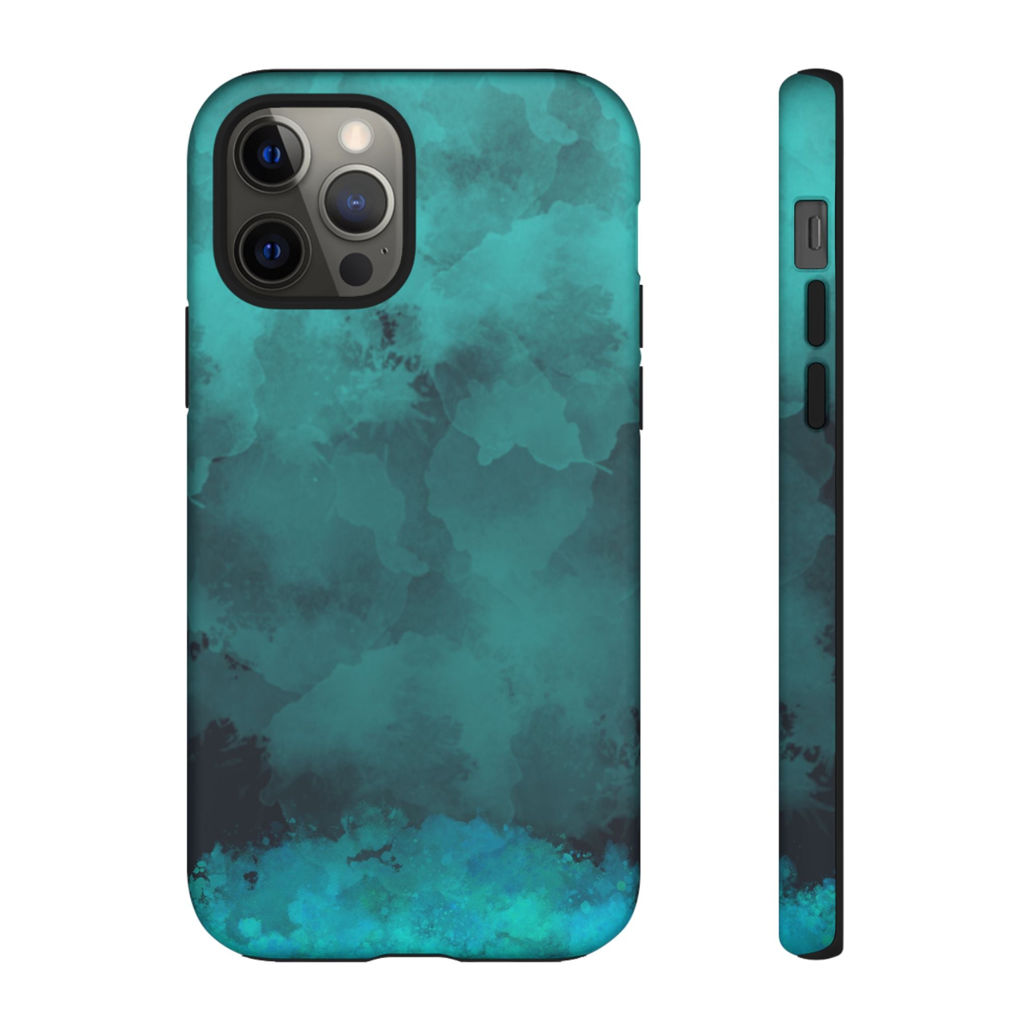 Turquoise Cloud Tough Phone Case — Protective Teal Marble Design