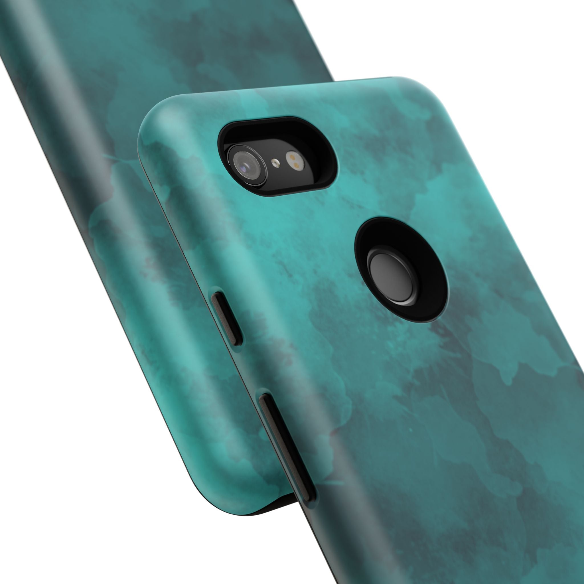 Turquoise Cloud Tough Phone Case — Protective Teal Marble Design