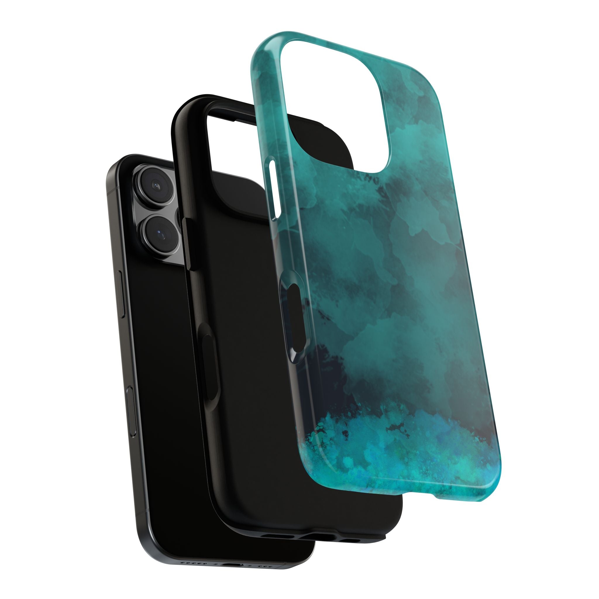 Turquoise Cloud Tough Phone Case — Protective Teal Marble Design