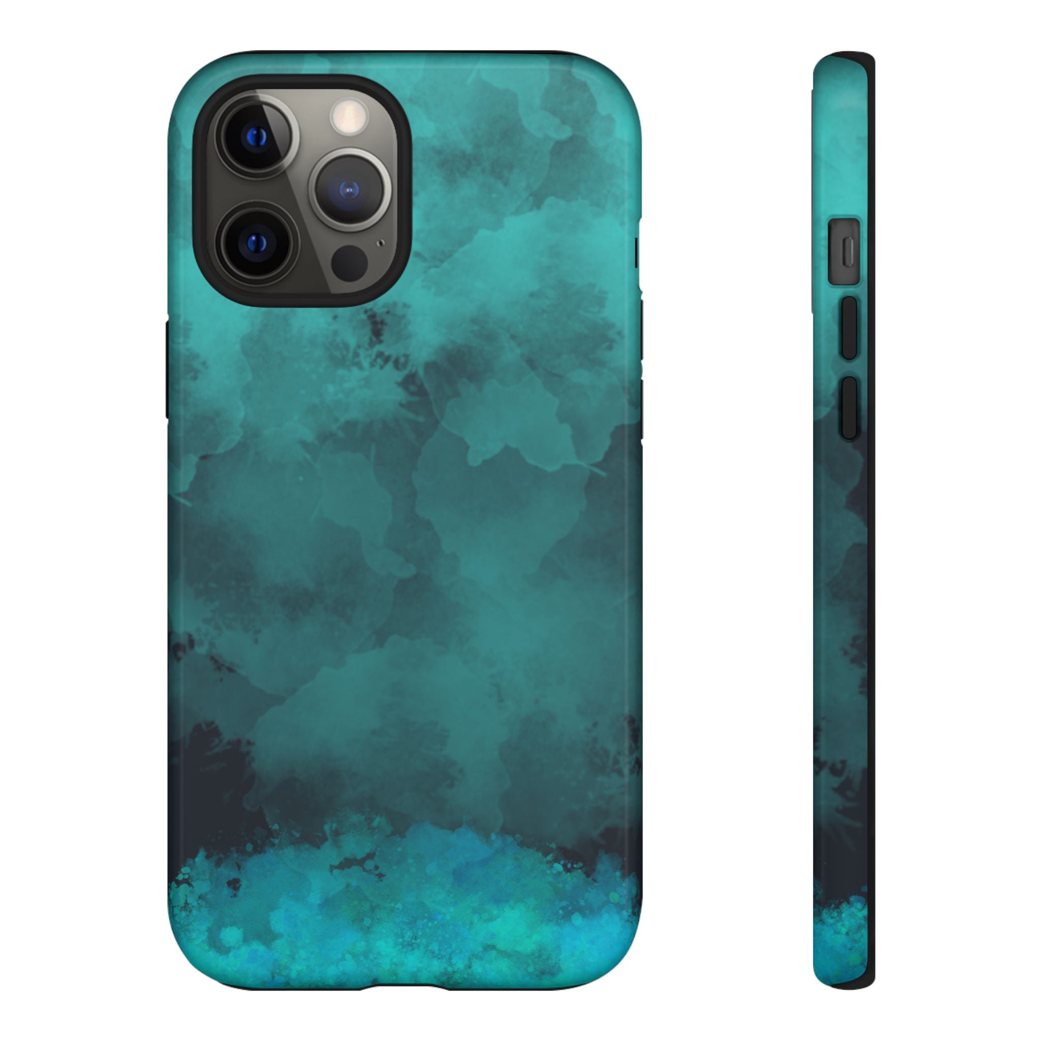 Turquoise Cloud Tough Phone Case — Protective Teal Marble Design