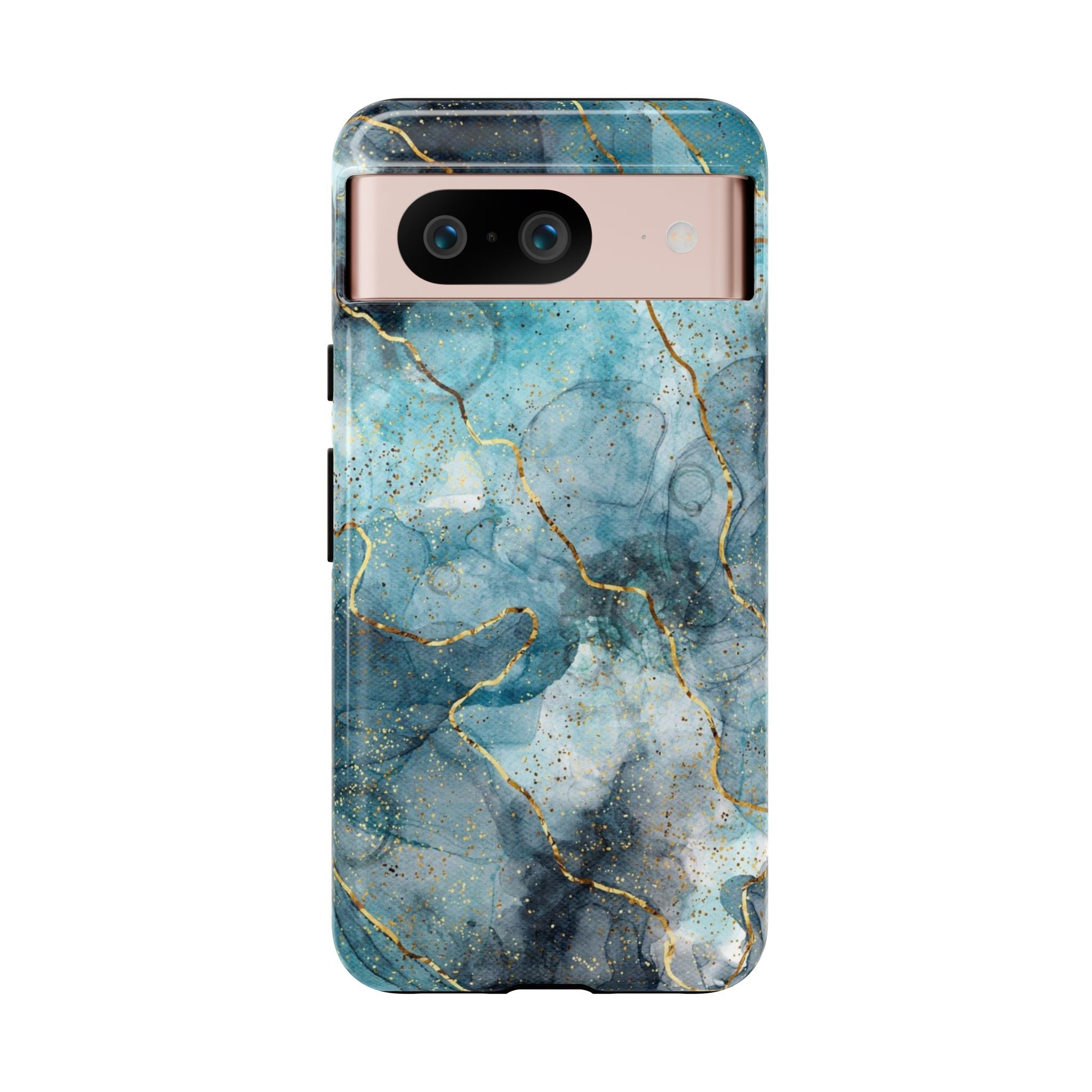 Blue Gold Marble Tough Phone Case