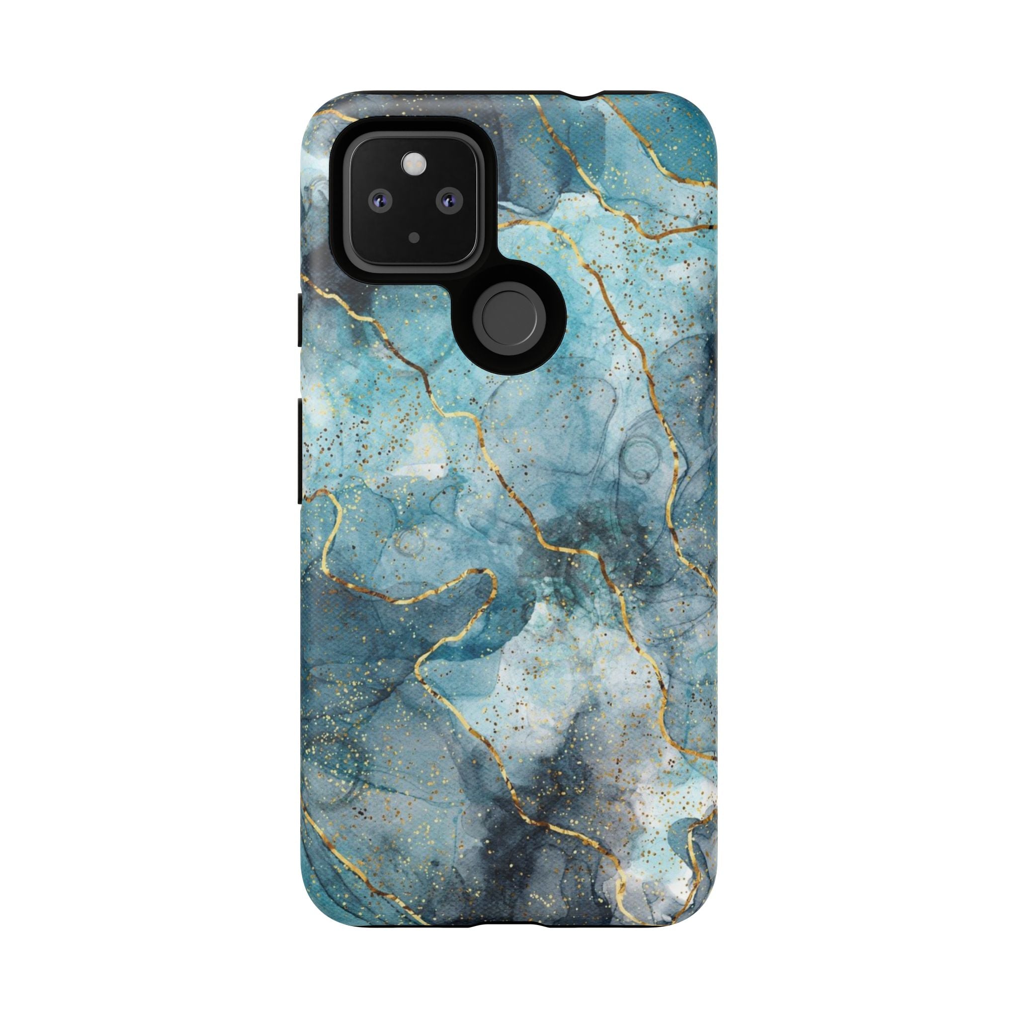 Blue Gold Marble Tough Phone Case